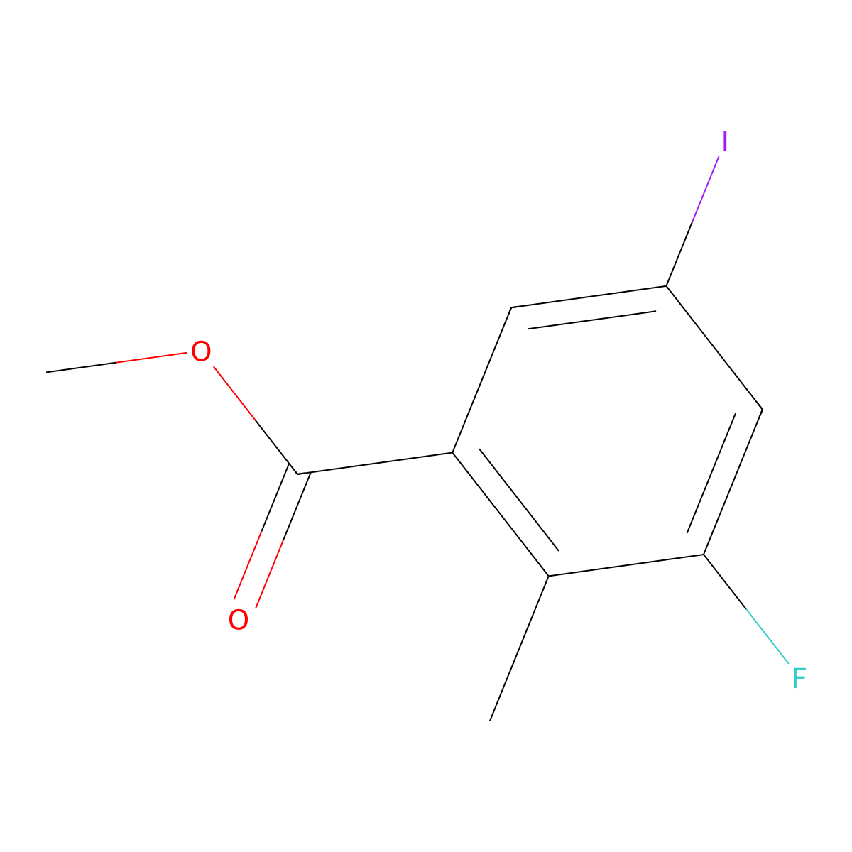 Methyl 3-fluoro-5-iodo-2-methylbenzoate molecular structure, CAS 2090424-20-5