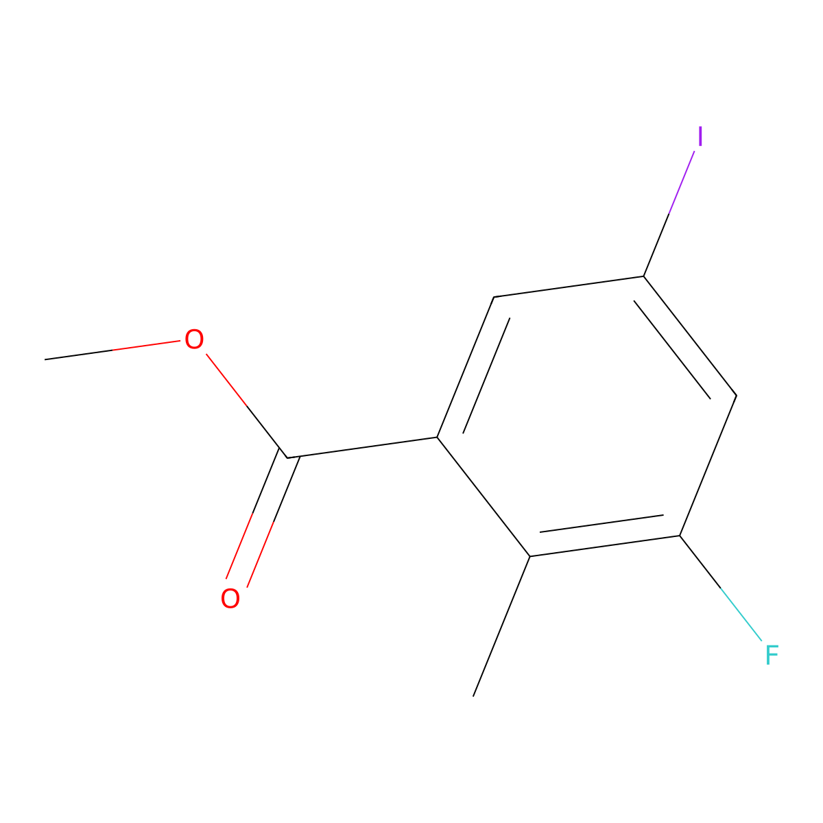 Methyl 3-fluoro-5-iodo-2-methylbenzoate molecular structure, CAS 2090424-20-5
