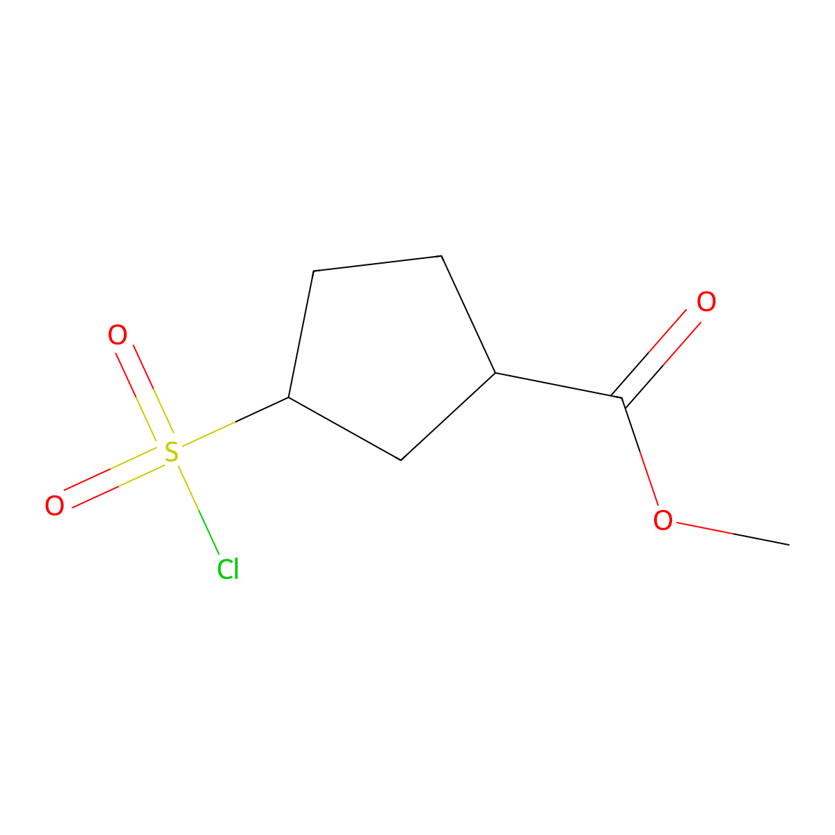 Methyl 3-(chlorosulfonyl)cyclopentane-1-carboxylate molecular structure, CAS 2090424-57-8