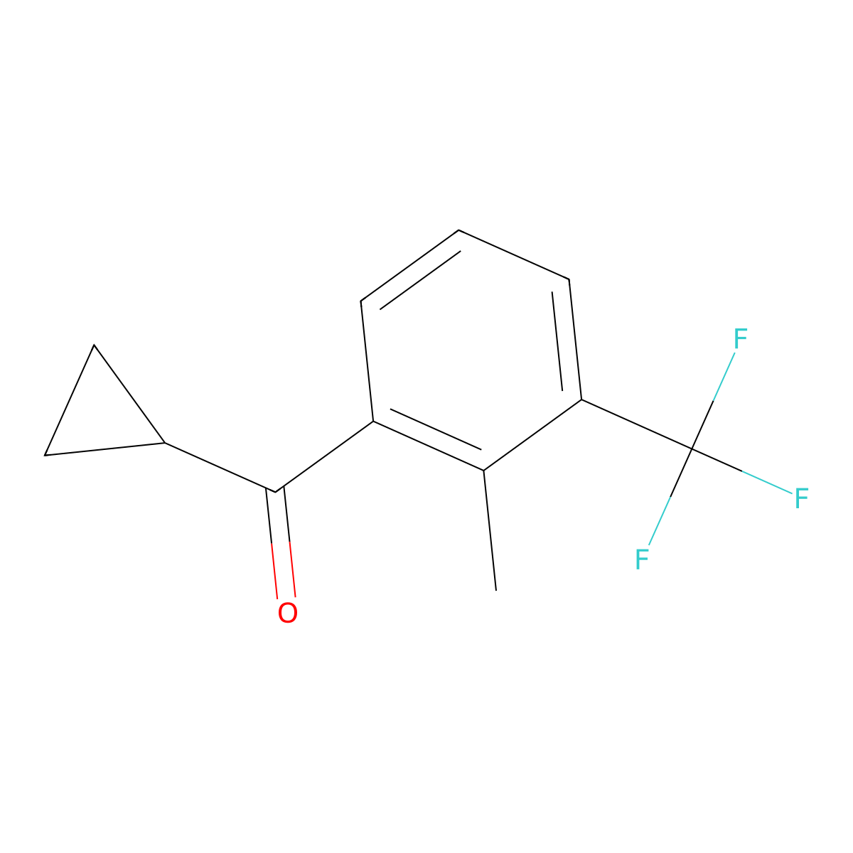 Cyclopropyl[2-methyl-3-(trifluoromethyl)phenyl]methanone molecular structure, CAS 2090426-00-7