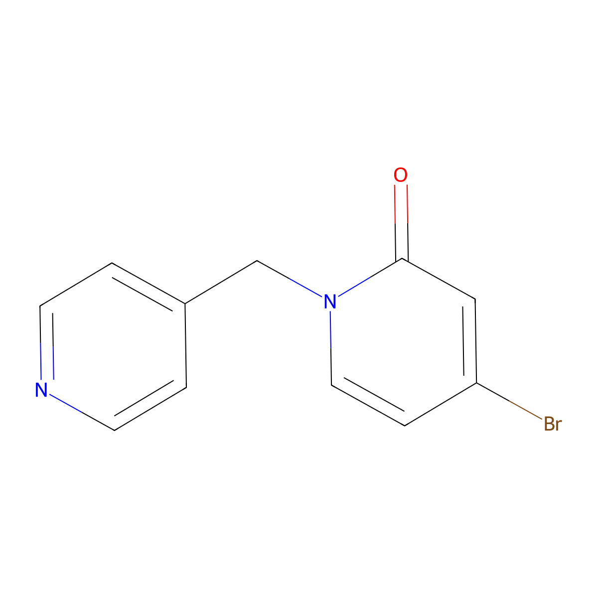 4-Bromo-1-(pyridin-4-ylmethyl)pyridin-2(1H)-one molecular structure, CAS 2090429-68-6