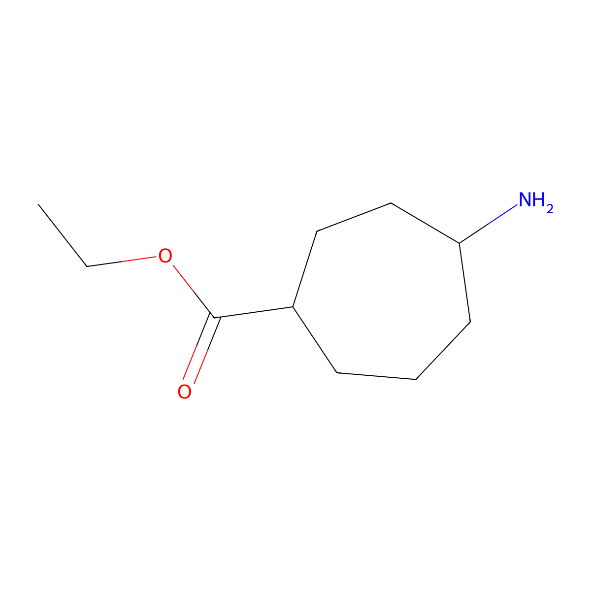 Ethyl 4-aminocycloheptane-1-carboxylate molecular structure, CAS 2090431-20-0