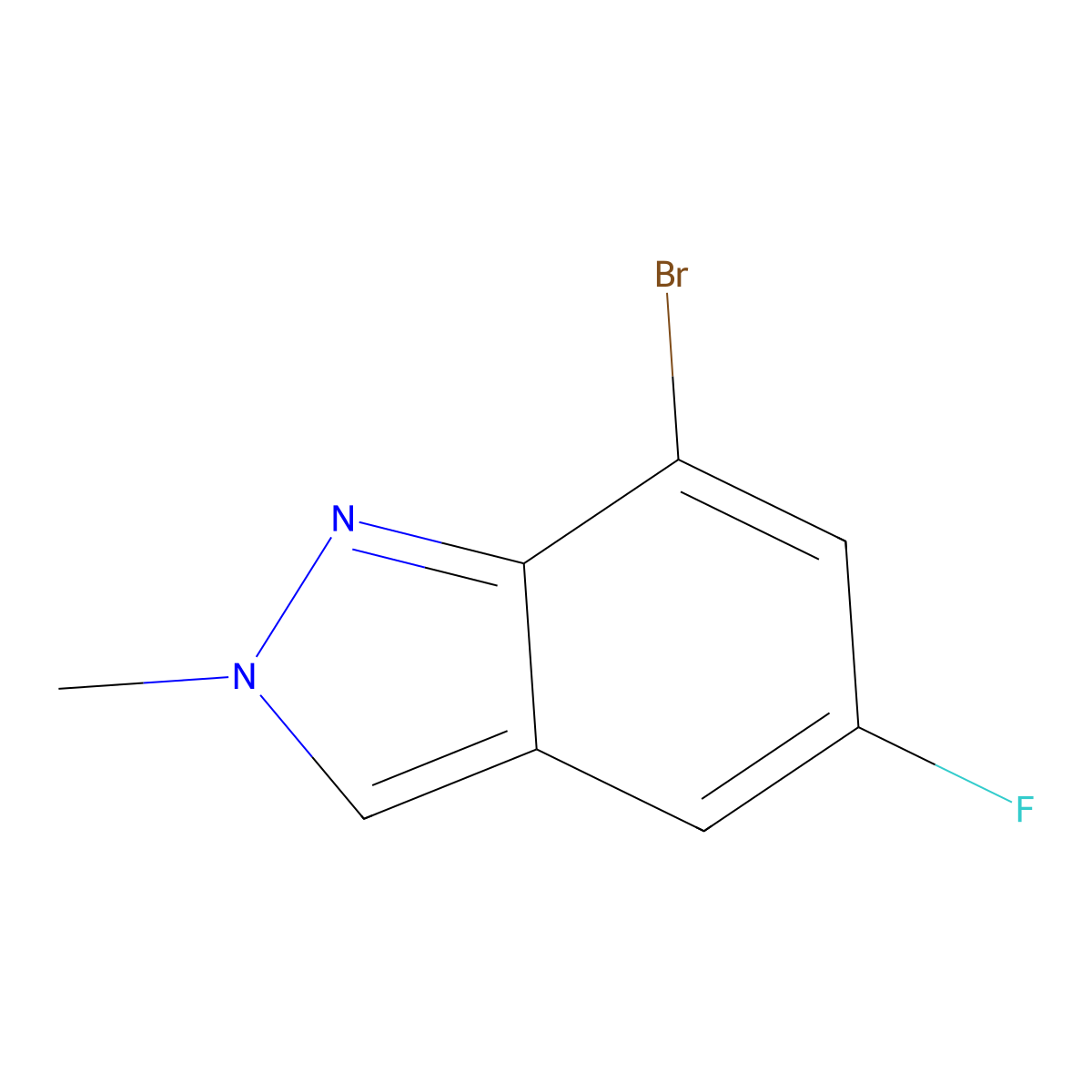 7-bromo-5-fluoro-2-methyl-2H-indazole molecular structure, CAS 2090433-95-5