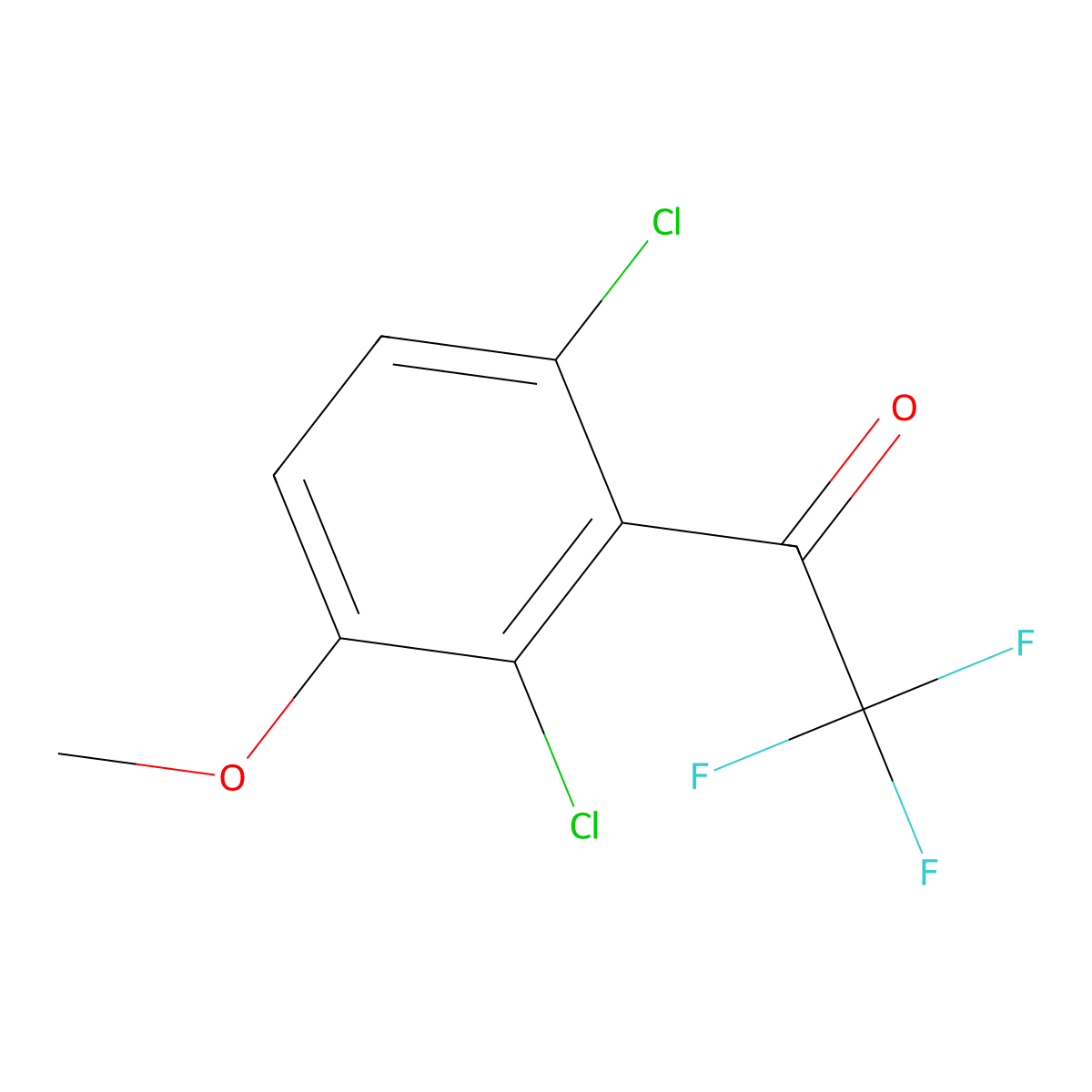 1-(2,6-Dichloro-3-methoxyphenyl)-2,2,2-trifluoroethanone molecular structure, CAS 2090437-51-5