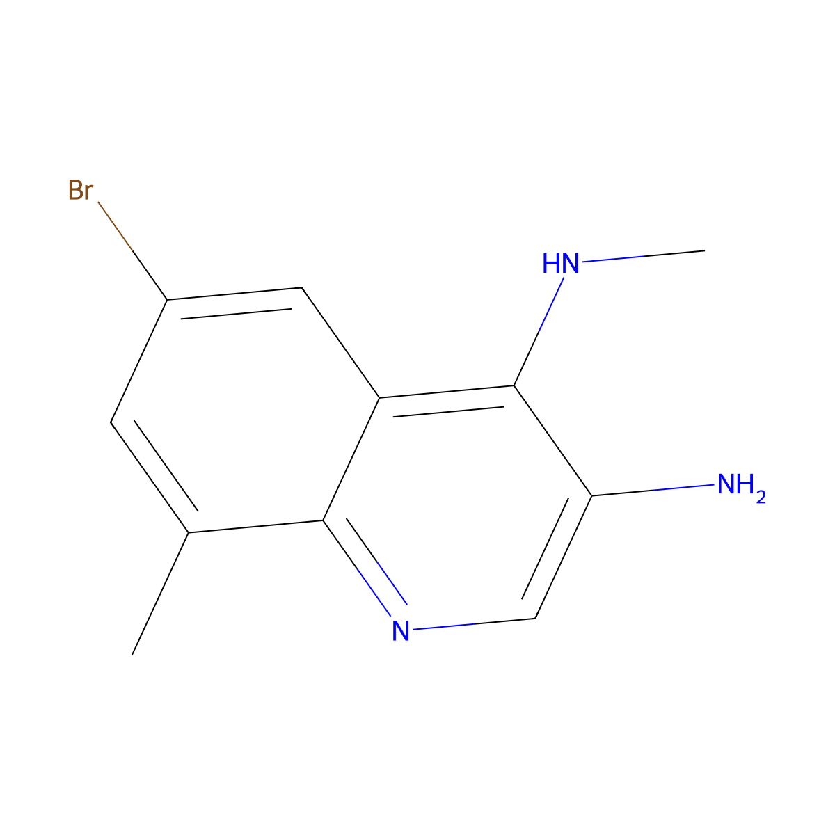 6-Bromo-N4,8-dimethylquinoline-3,4-diamine molecular structure, CAS 2090446-47-0