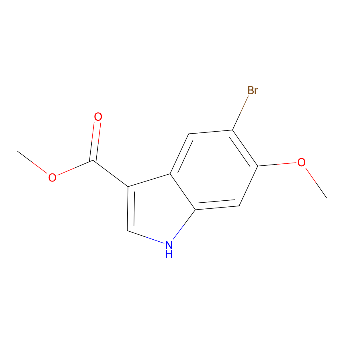 methyl 5-bromo-6-methoxy-1H-indole-3-carboxylate molecular structure, CAS 2090446-55-0