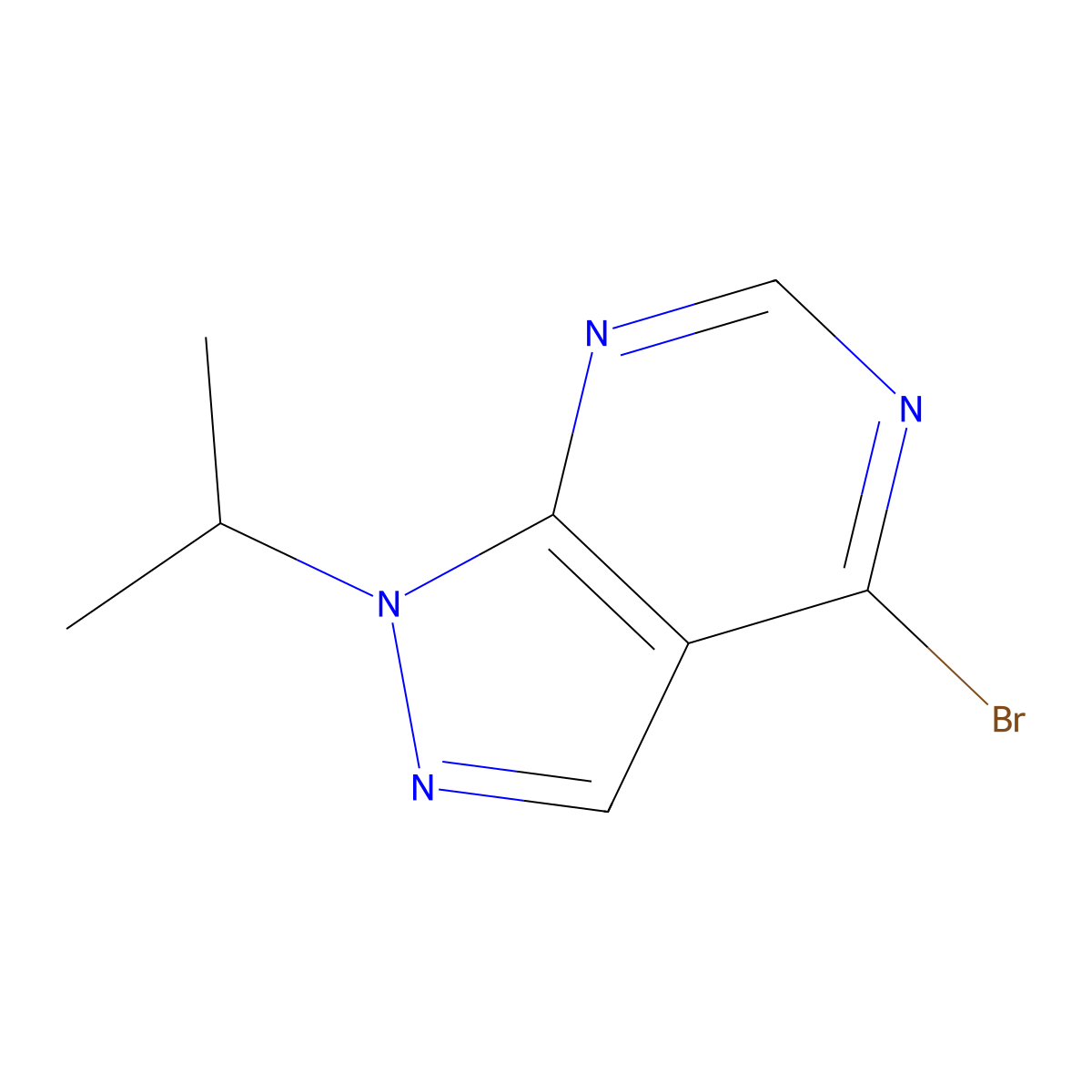 4-Bromo-1-(propan-2-yl)-1H-pyrazolo[3,4-d]pyrimidine molecular structure, CAS 2090446-90-3