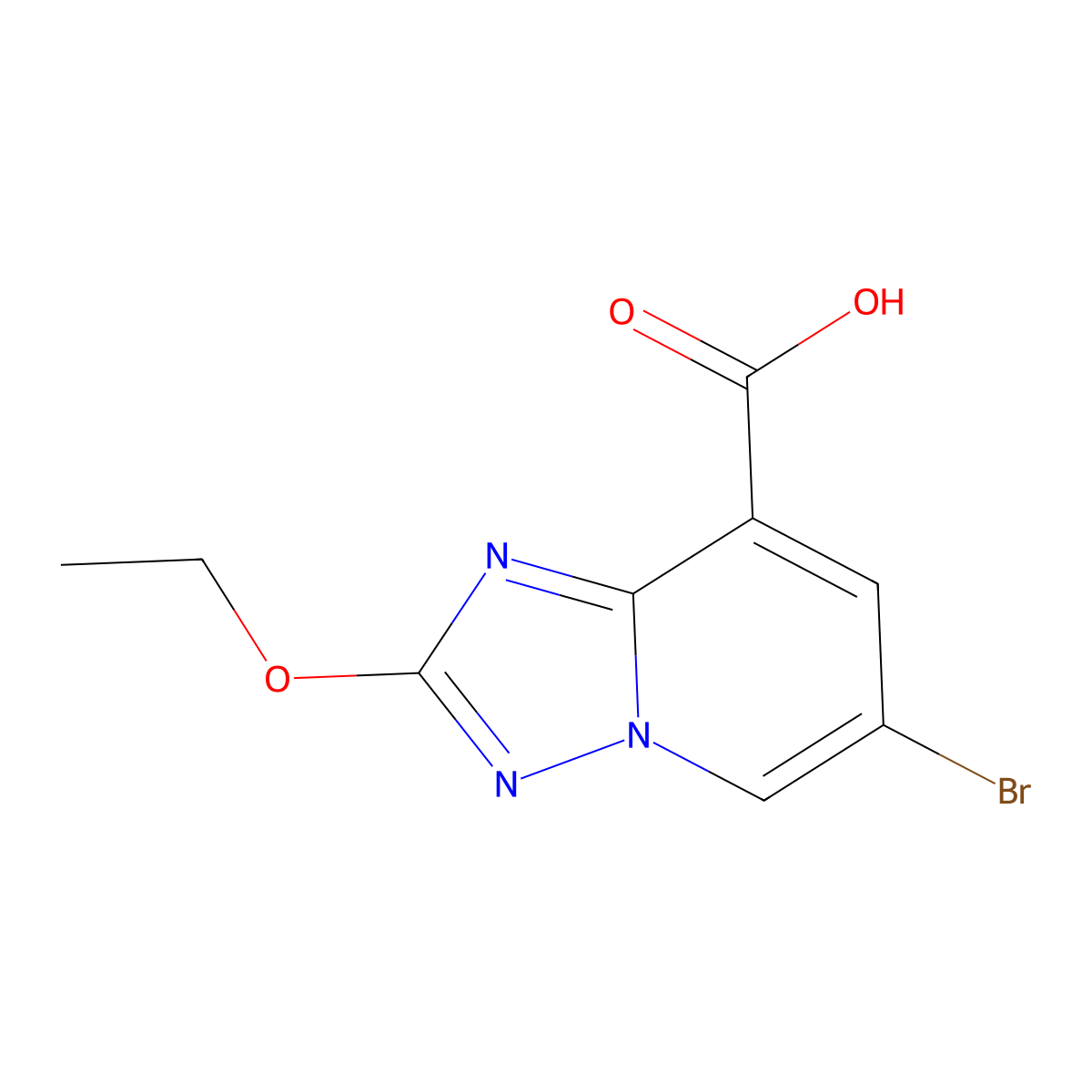 6-Bromo-2-ethoxy-[1,2,4]triazolo[1,5-a]pyridine-8-carboxylic acid molecular structure, CAS 2090447-22-4