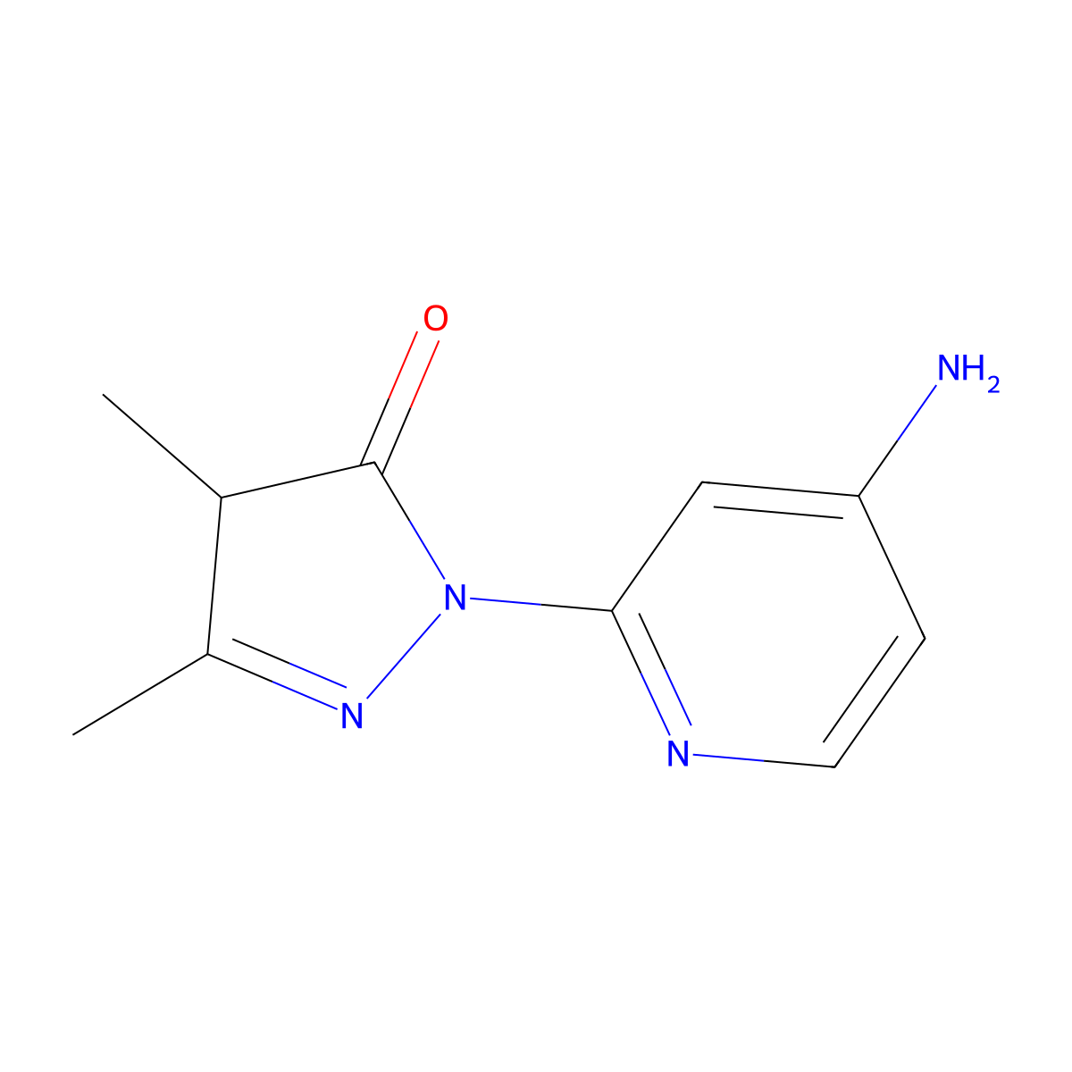 1-(4-Aminopyridin-2-yl)-3,4-dimethyl-4,5-dihydro-1H-pyrazol-5-one molecular structure, CAS 2090447-34-8