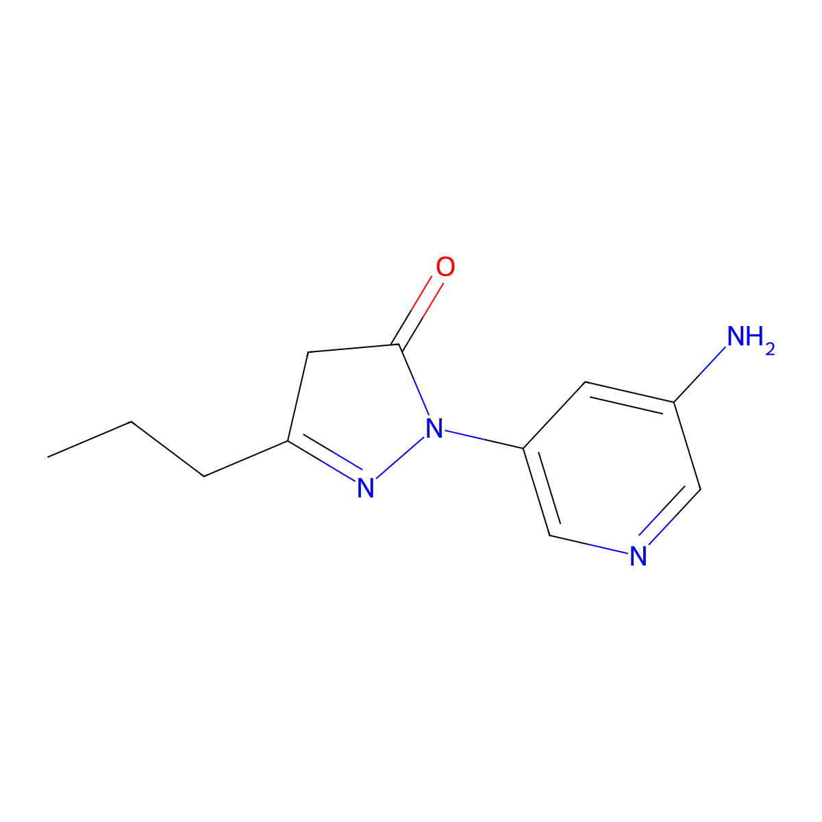 1-(5-Aminopyridin-3-yl)-3-propyl-4,5-dihydro-1H-pyrazol-5-one molecular structure, CAS 2090447-38-2
