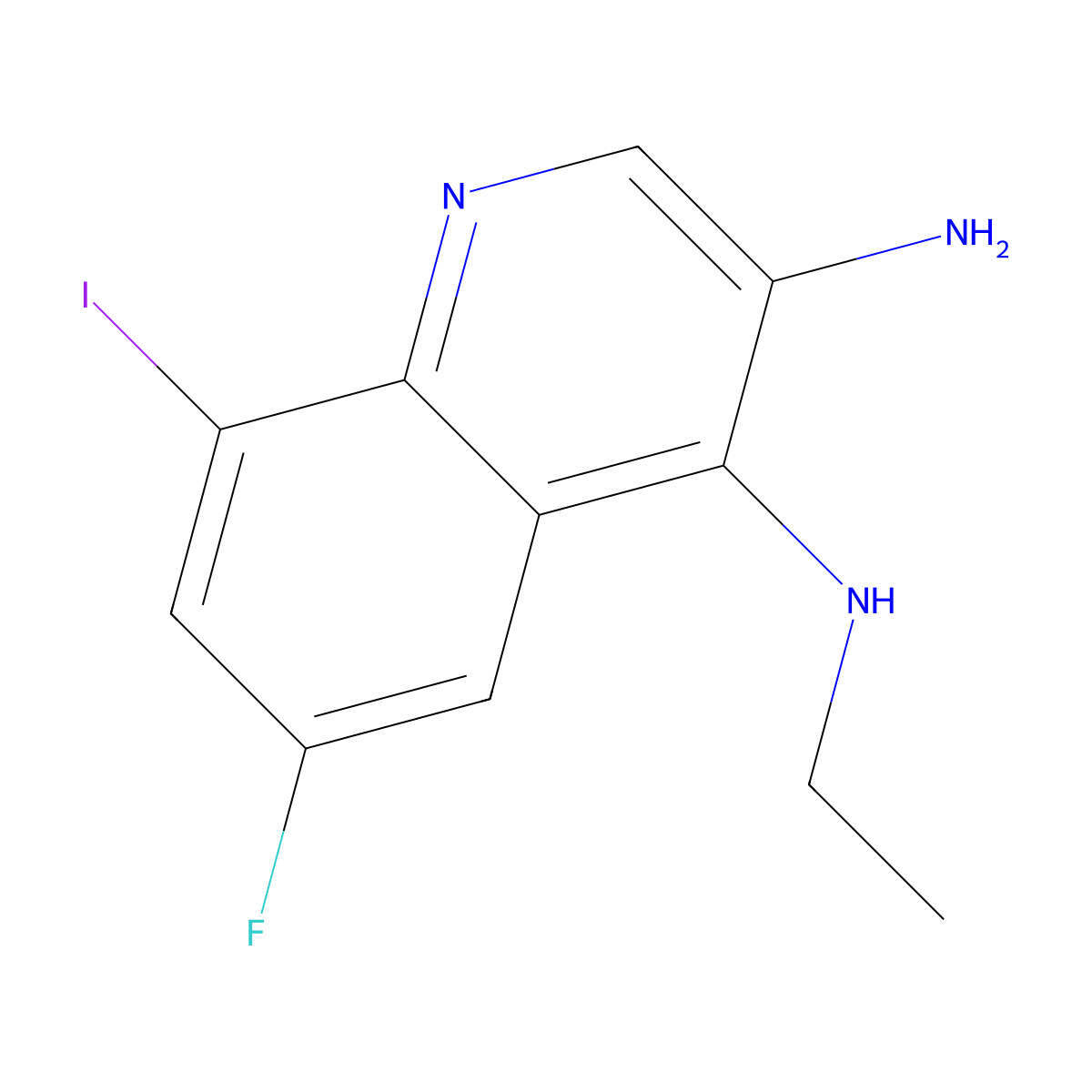 N4-Ethyl-6-fluoro-8-iodoquinoline-3,4-diamine molecular structure, CAS 2090447-90-6
