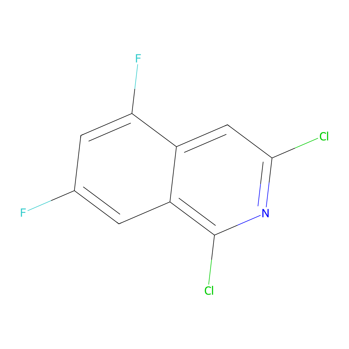 1,3-Dichloro-5,7-difluoroisoquinoline molecular structure, CAS 2090448-66-9