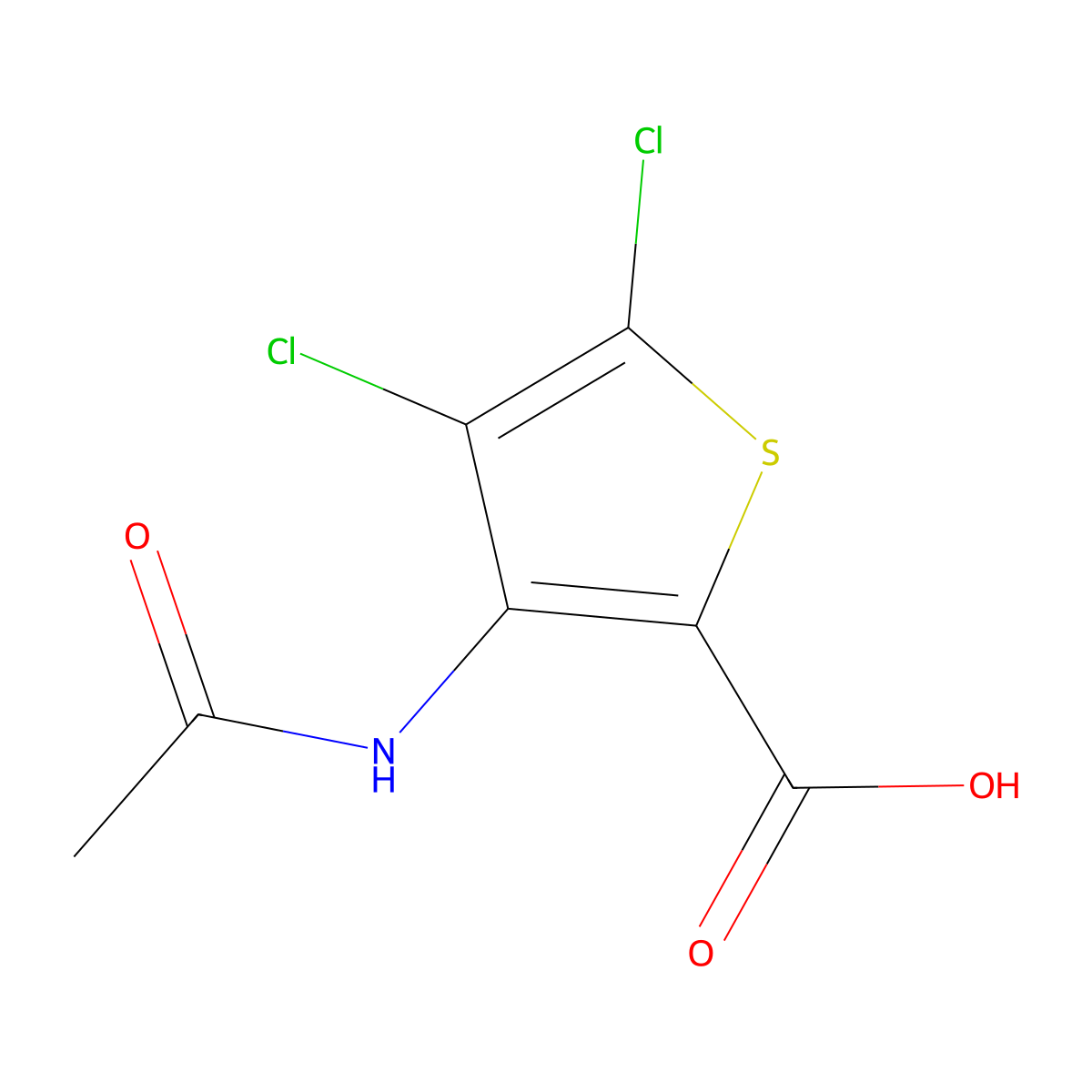 4,5-Dichloro-3-acetamidothiophene-2-carboxylic acid molecular structure, CAS 2090448-72-7