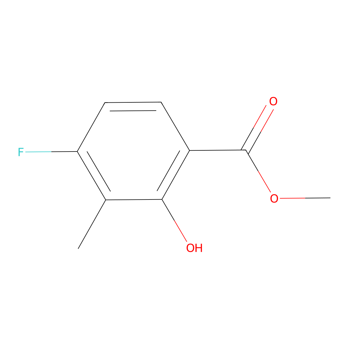 Methyl 4-fluoro-2-hydroxy-3-methylbenzoate molecular structure, CAS 2090453-48-6