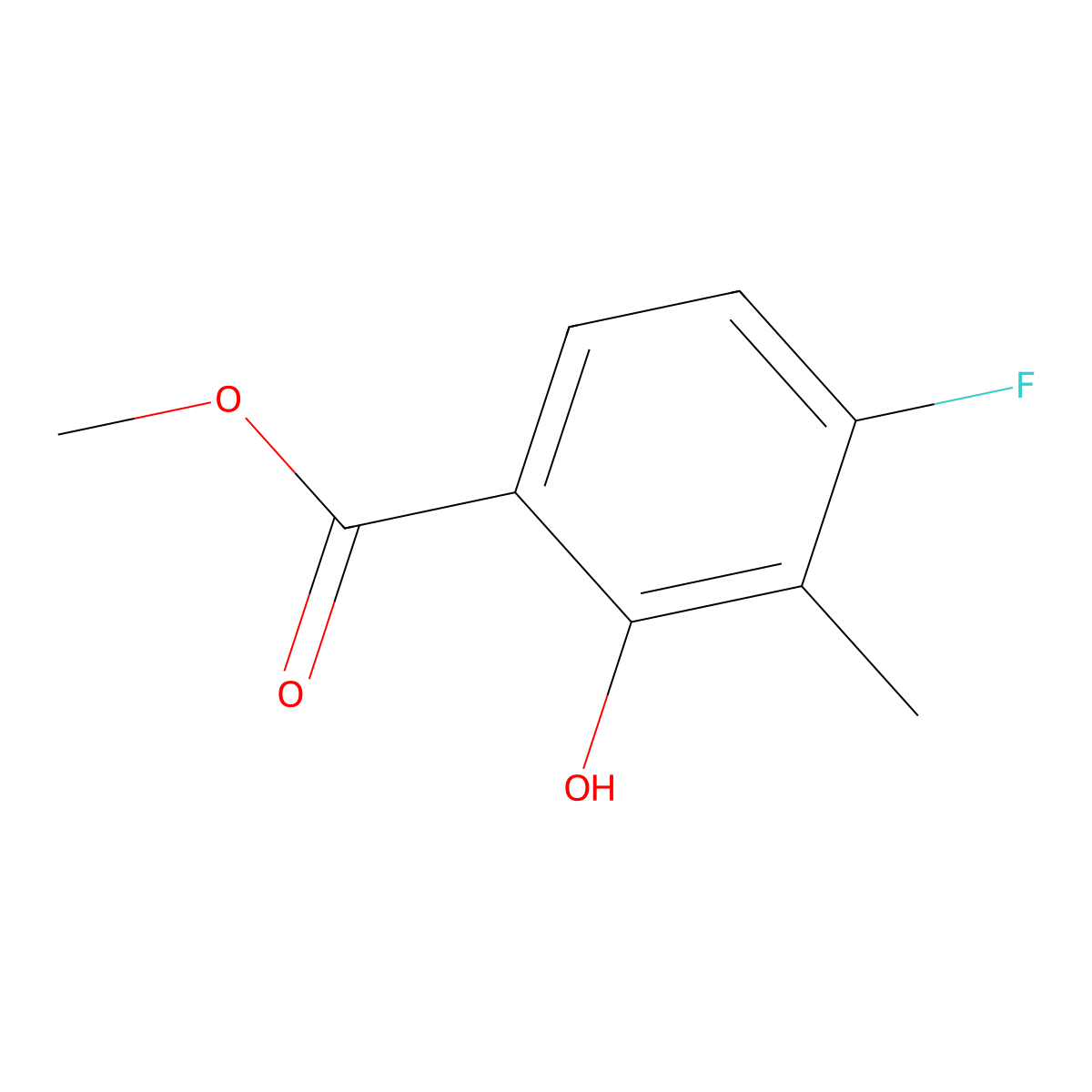 Methyl 4-fluoro-2-hydroxy-3-methylbenzoate molecular structure, CAS 2090453-48-6
