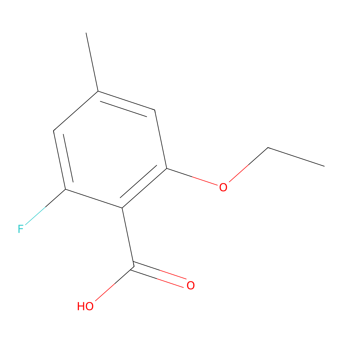 2-Ethoxy-6-fluoro-4-methylbenZoic acid molecular structure, CAS 2090454-45-6