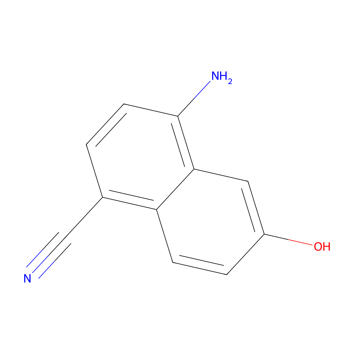 4-Amino-6-hydroxynaphthalene-1-carbonitrile molecular structure, CAS 2090456-00-9