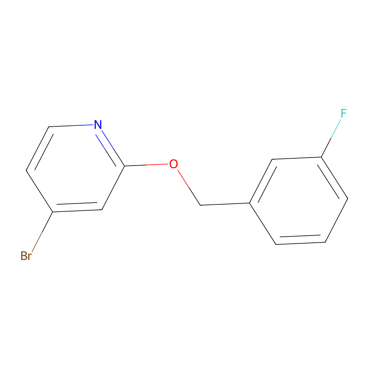 4-Bromo-2-(3-fluorobenzyloxy)pyridine molecular structure, CAS 2090456-46-3