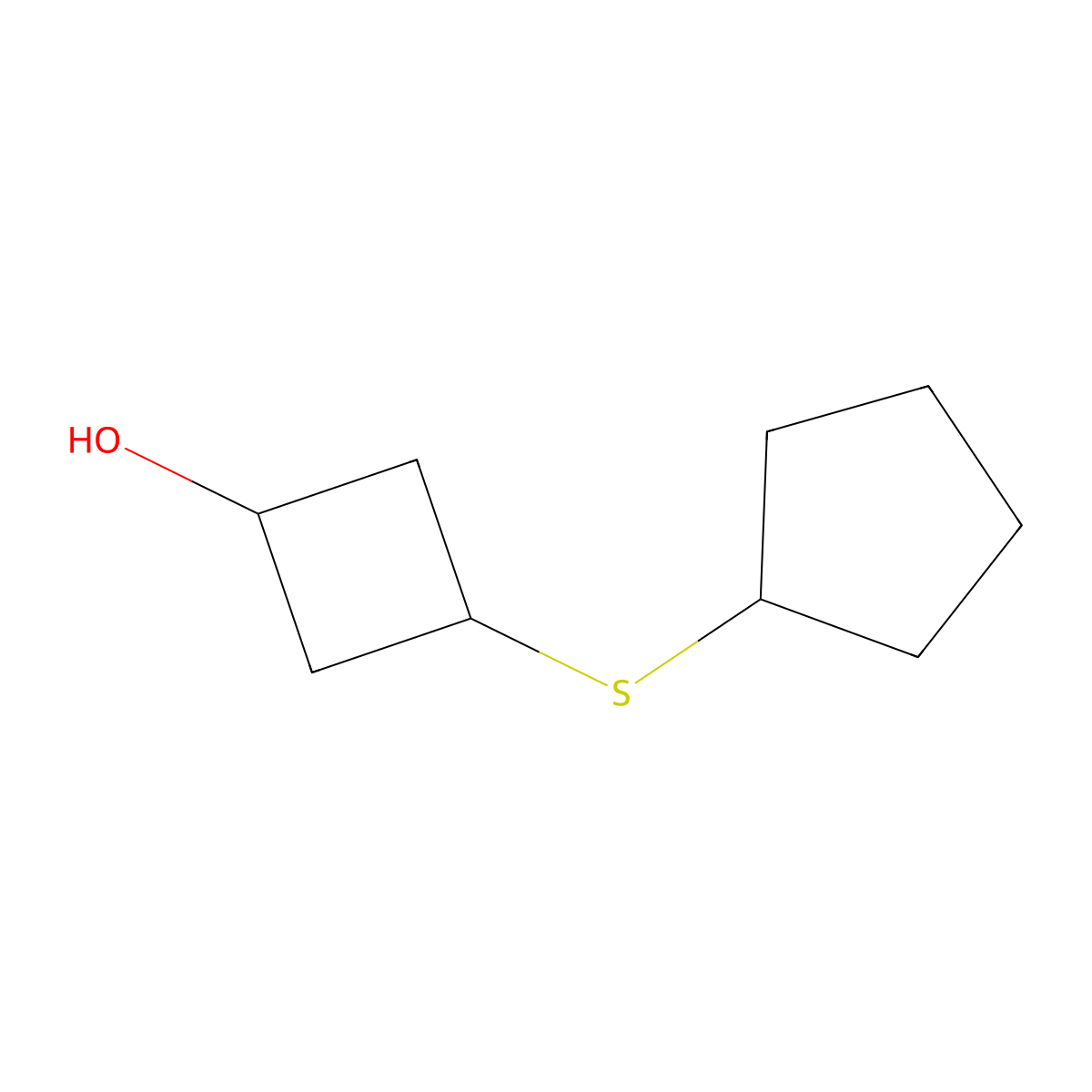 3-(Cyclopentylsulfanyl)cyclobutan-1-ol molecular structure, CAS 2090461-02-0