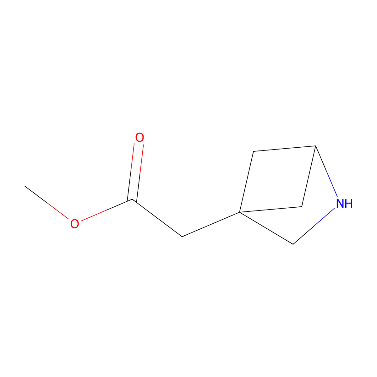 Methyl 2-{2-azabicyclo[2.1.1]hexan-4-yl}acetate molecular structure, CAS 2090462-37-4