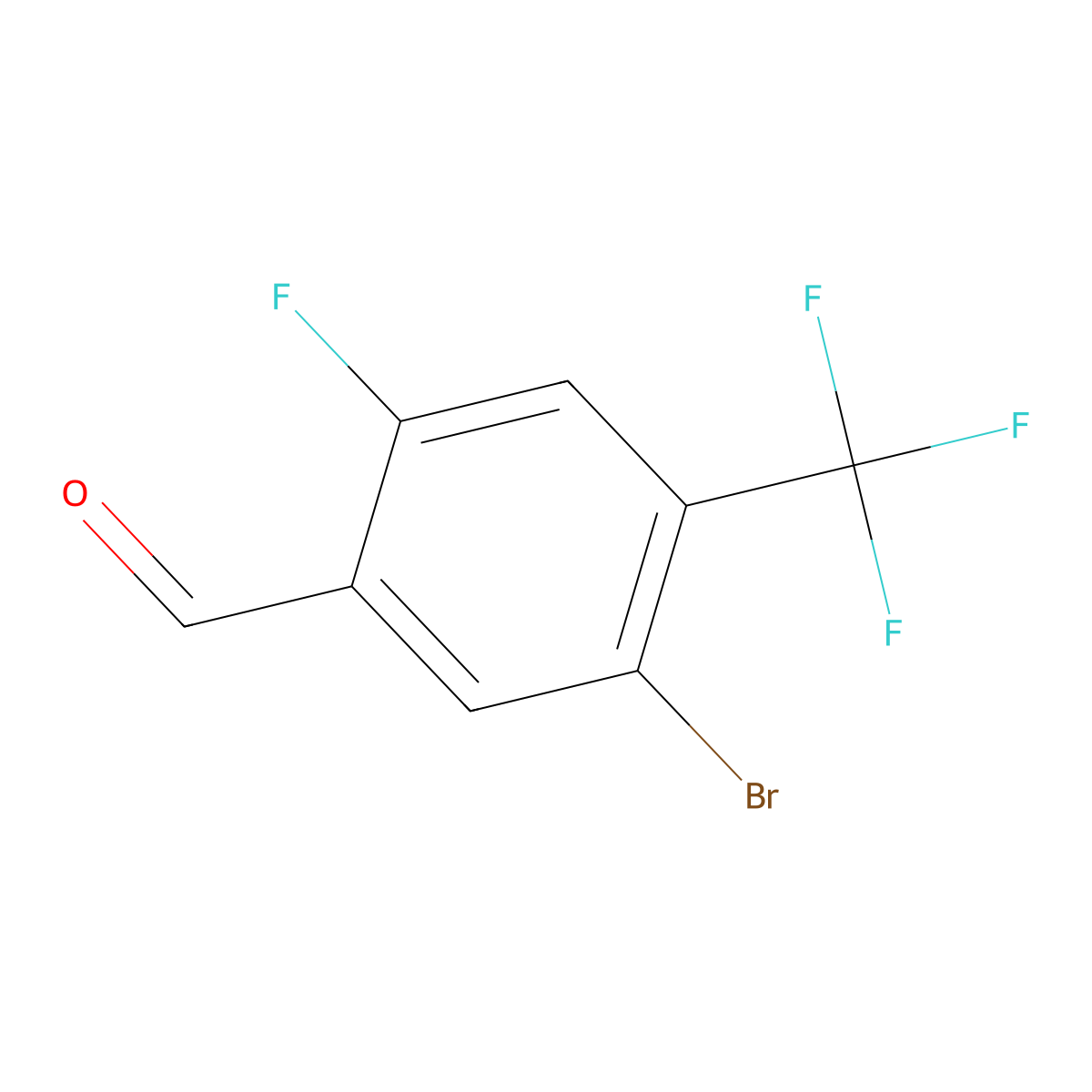 5-Bromo-2-fluoro-4-(trifluoromethyl)benzaldehyde molecular structure, CAS 2090462-49-8