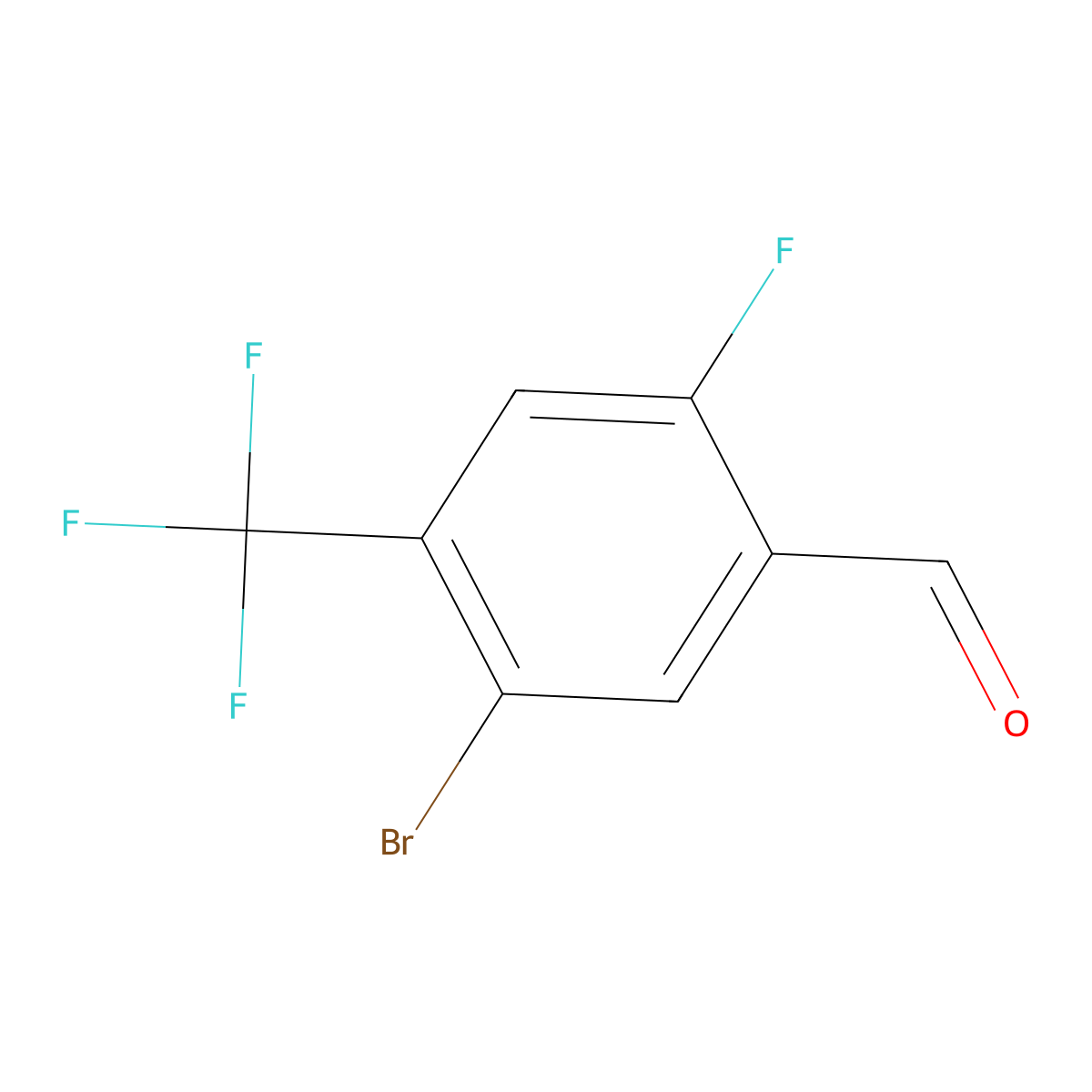 5-Bromo-2-fluoro-4-(trifluoromethyl)benzaldehyde molecular structure, CAS 2090462-49-8