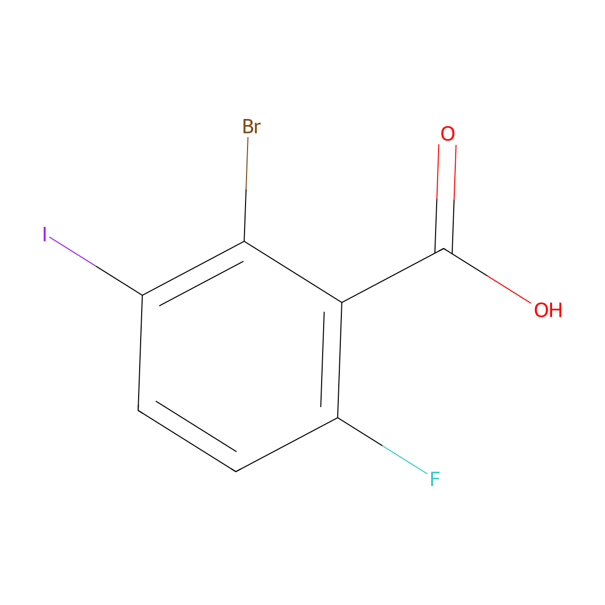 2-Bromo-6-fluoro-3-iodobenzoic acid molecular structure, CAS 2090463-67-3