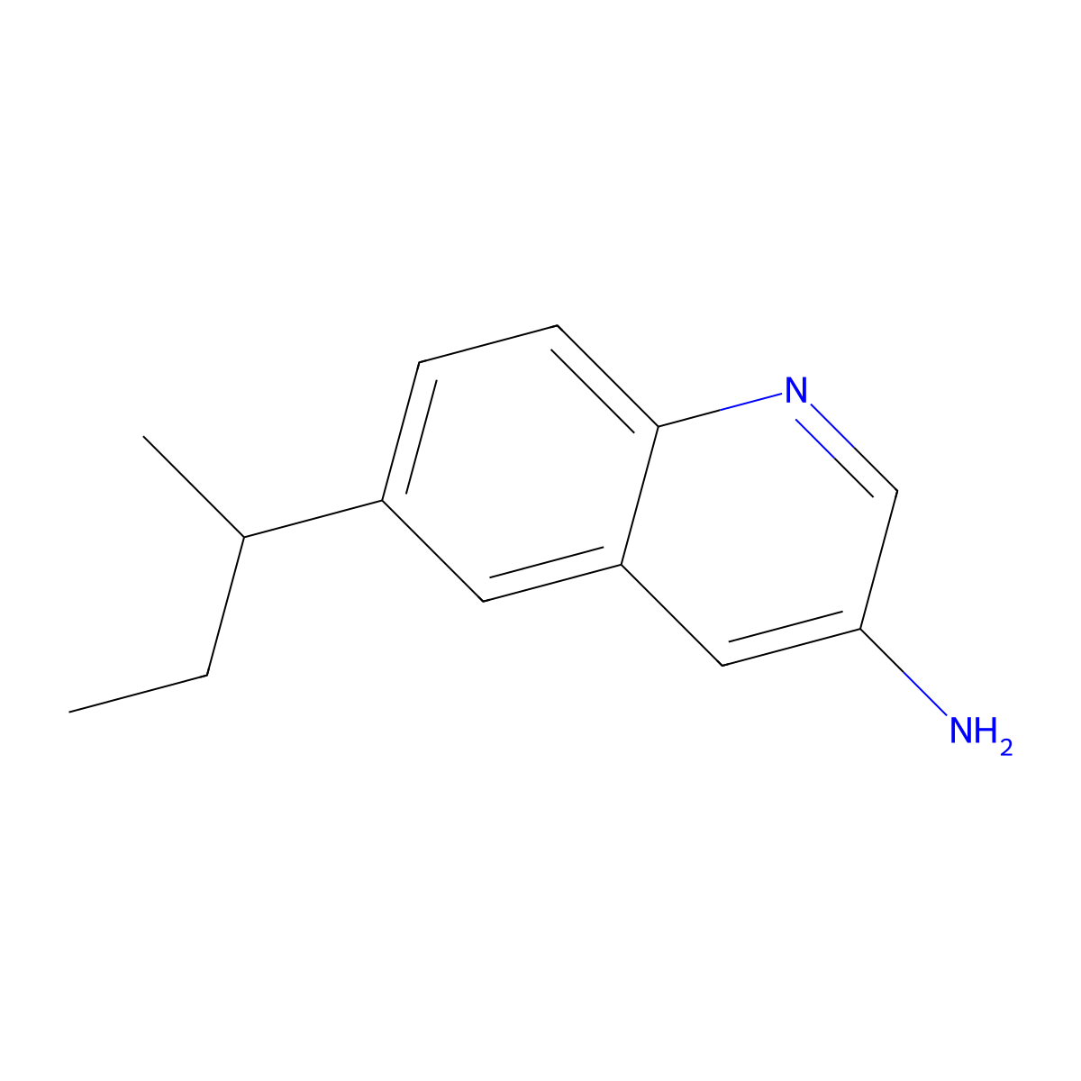 6-(Butan-2-yl)quinolin-3-amine molecular structure, CAS 2090464-88-1