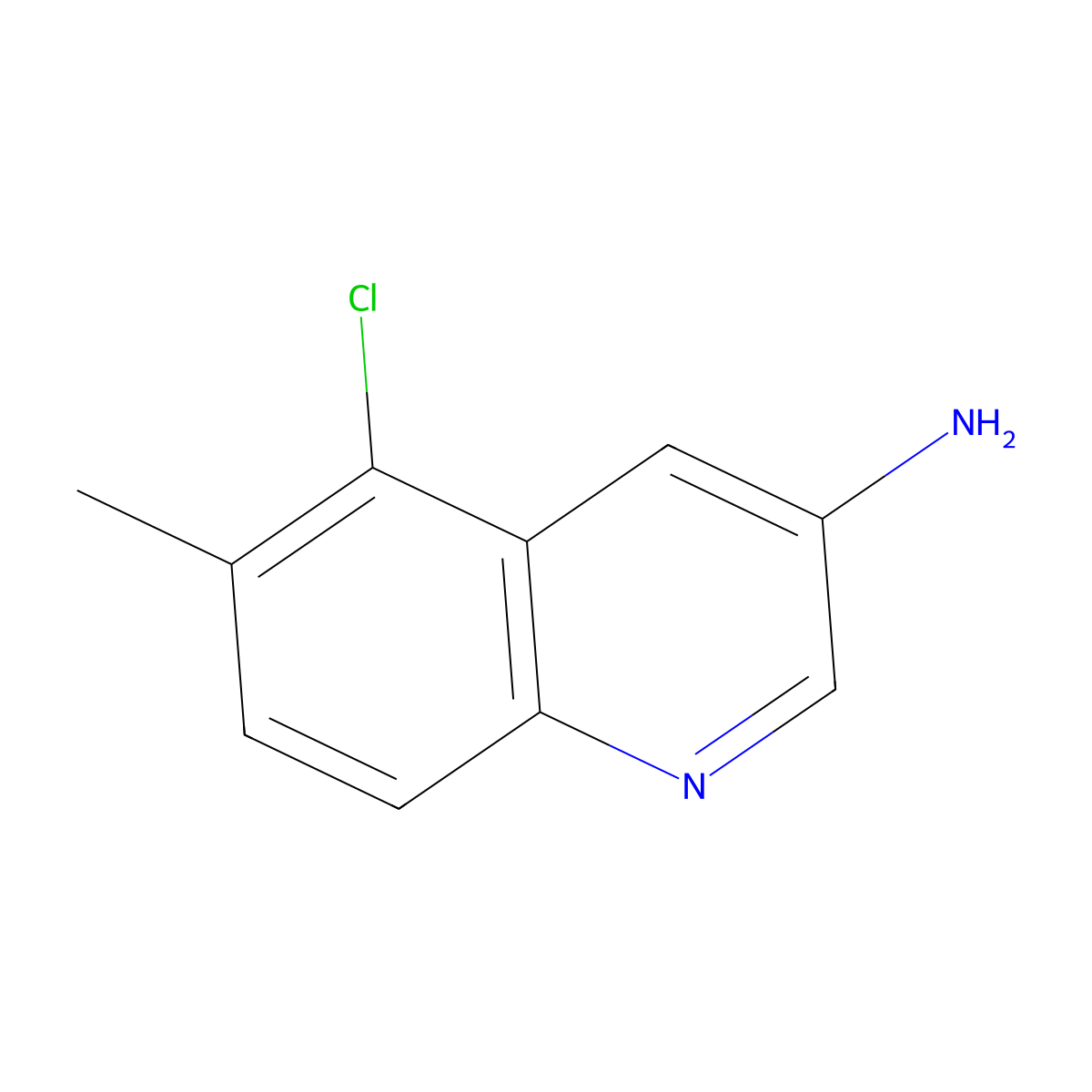5-Chloro-6-methylquinolin-3-amine molecular structure, CAS 2090464-94-9