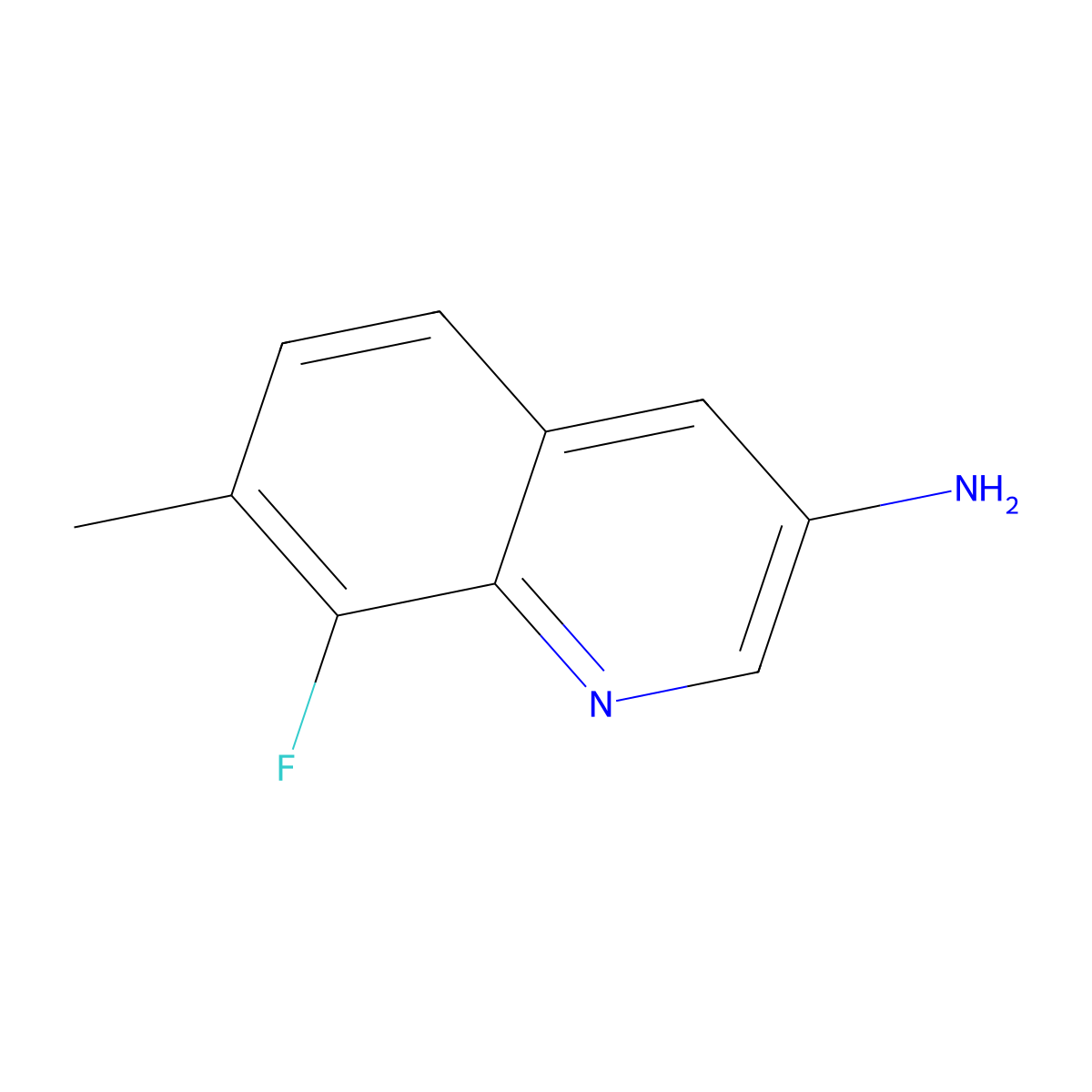 8-Fluoro-7-methylquinolin-3-amine molecular structure, CAS 2090465-03-3