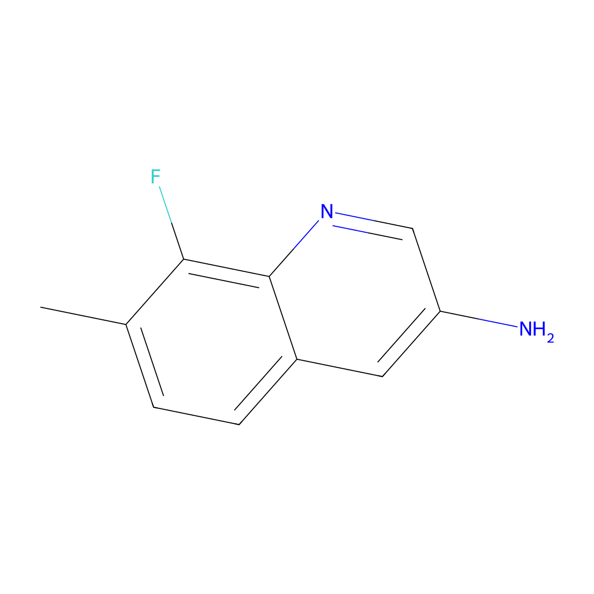 8-Fluoro-7-methylquinolin-3-amine molecular structure, CAS 2090465-03-3