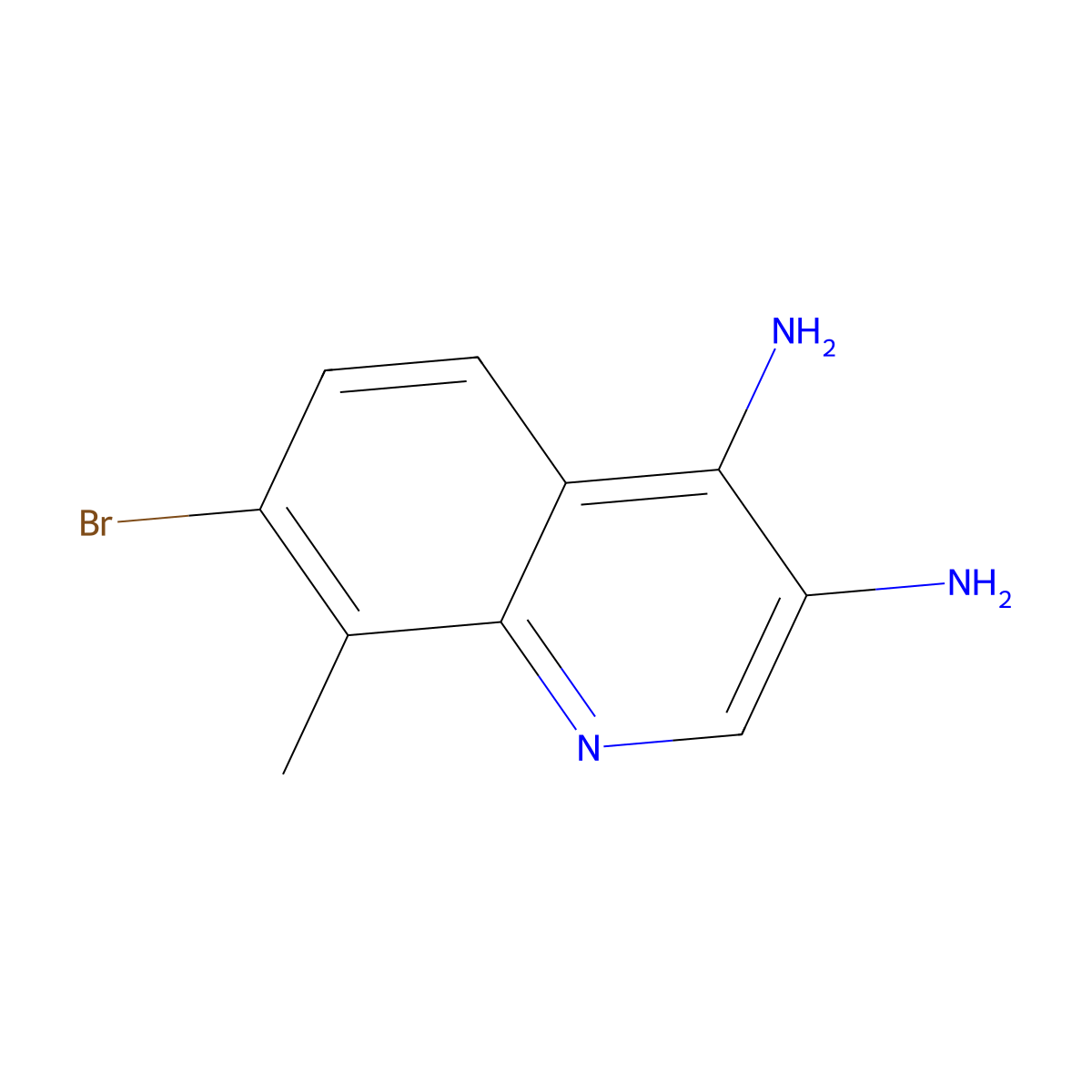 7-Bromo-8-methylquinoline-3,4-diamine molecular structure, CAS 2090465-39-5