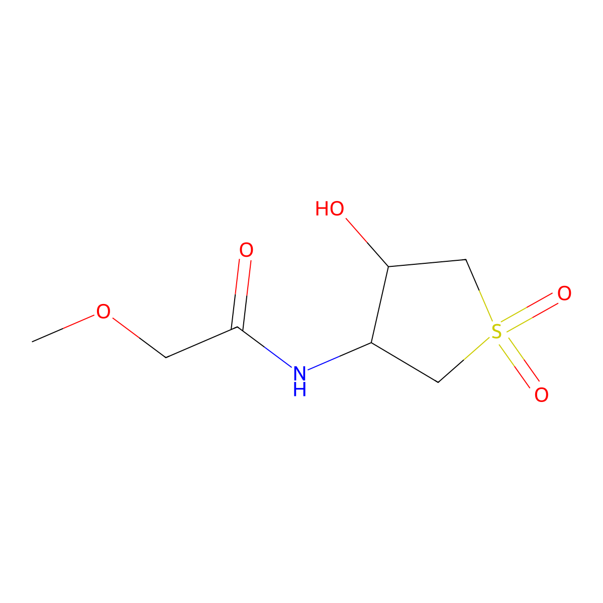 N-(4-Hydroxy-1,1-dioxo-1lambda6-thiolan-3-yl)-2-methoxyacetamide molecular structure, CAS 2090465-44-2