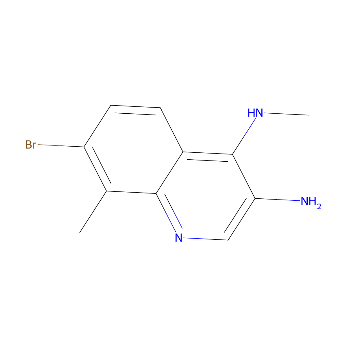 7-Bromo-N4,8-dimethylquinoline-3,4-diamine molecular structure, CAS 2090465-69-1
