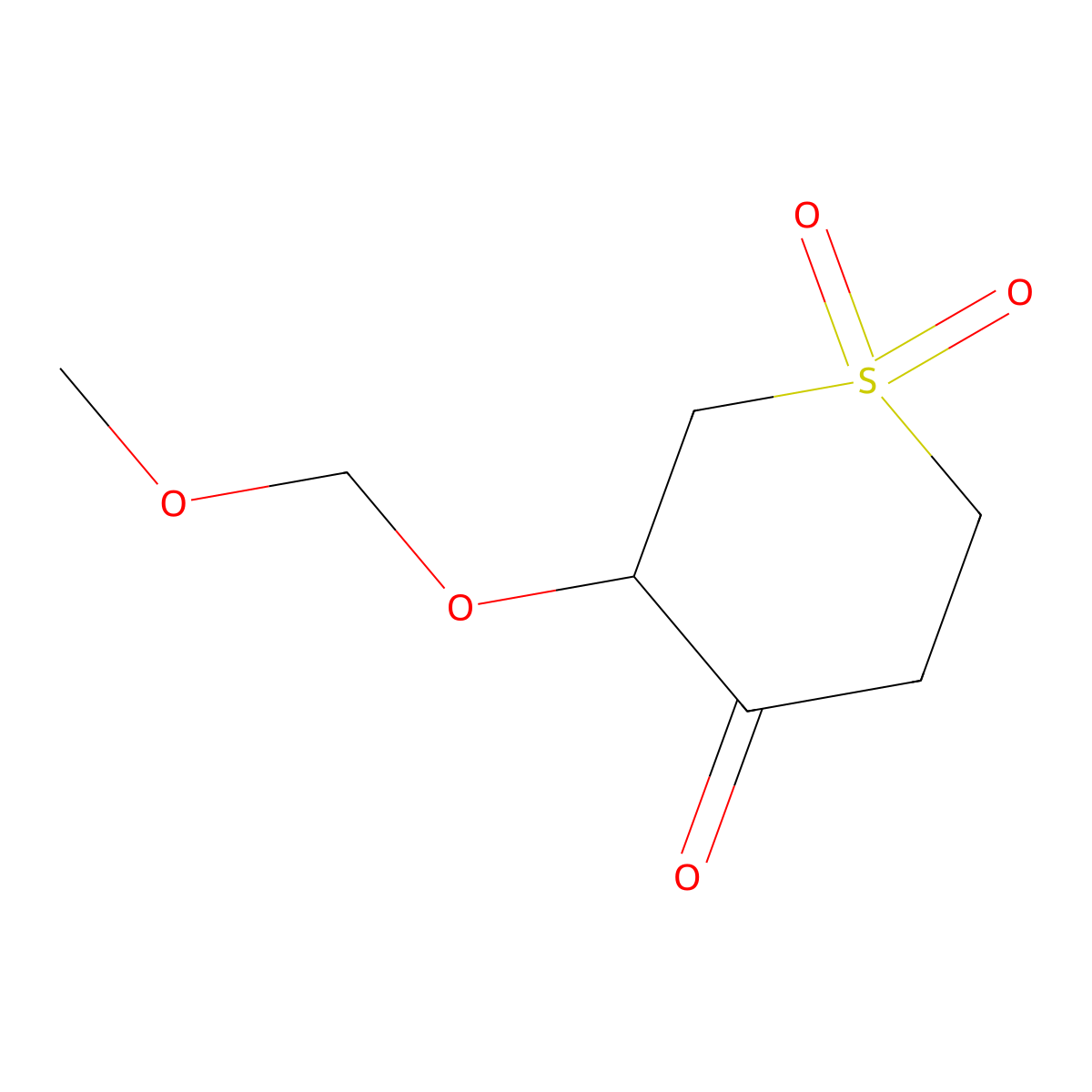 3-(Methoxymethoxy)-1lambda6-thiane-1,1,4-trione molecular structure, CAS 2090465-95-3