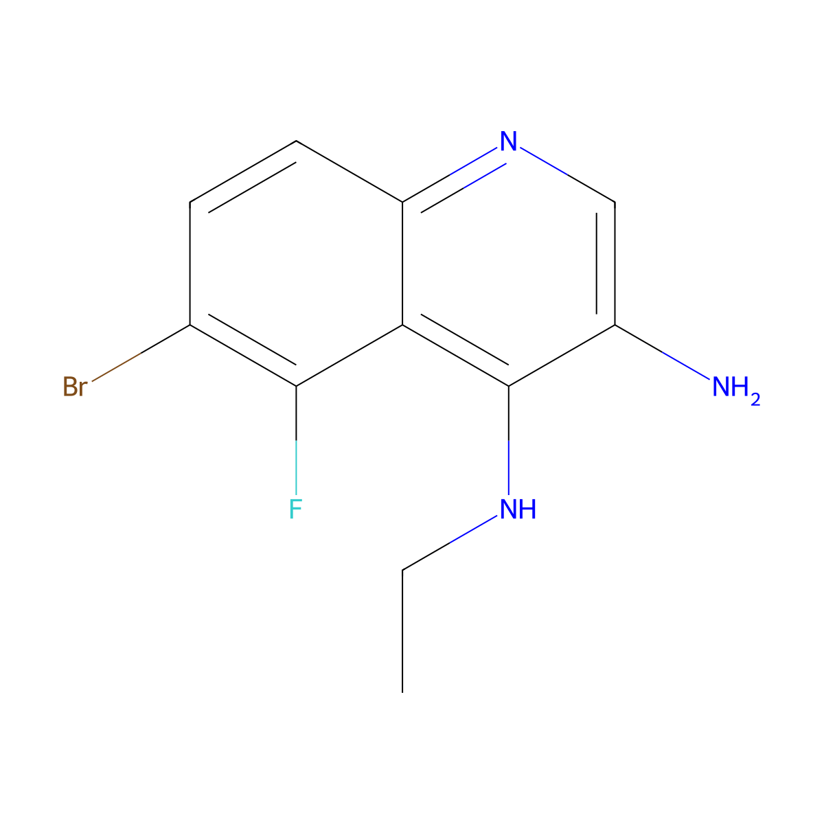 6-Bromo-N4-ethyl-5-fluoroquinoline-3,4-diamine molecular structure, CAS 2090466-10-5