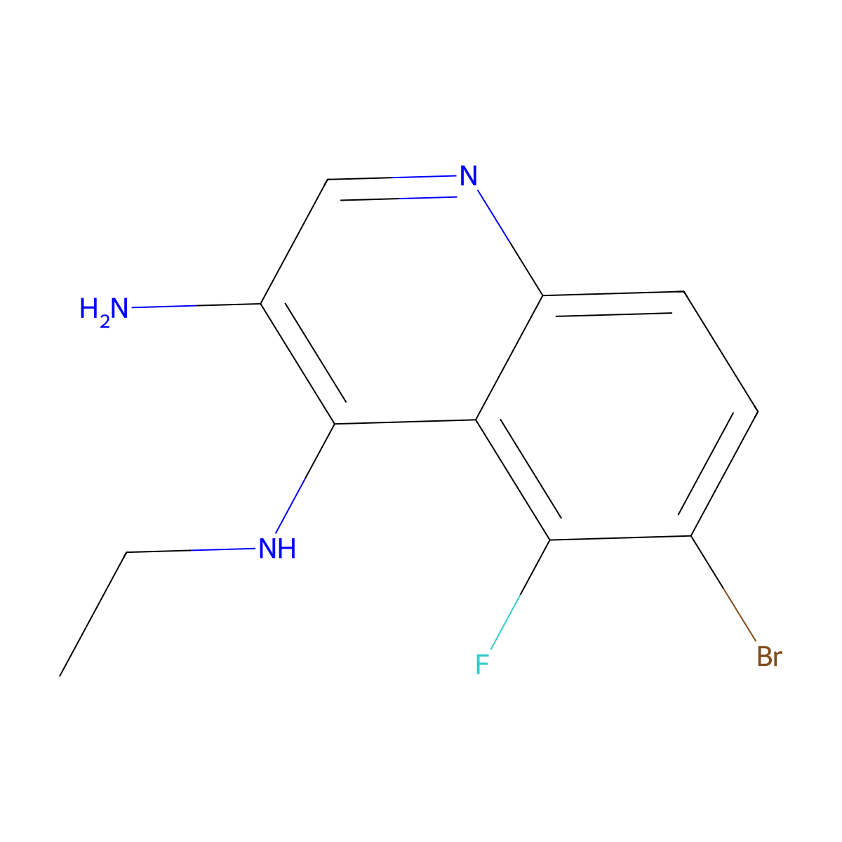 6-Bromo-N4-ethyl-5-fluoroquinoline-3,4-diamine molecular structure, CAS 2090466-10-5