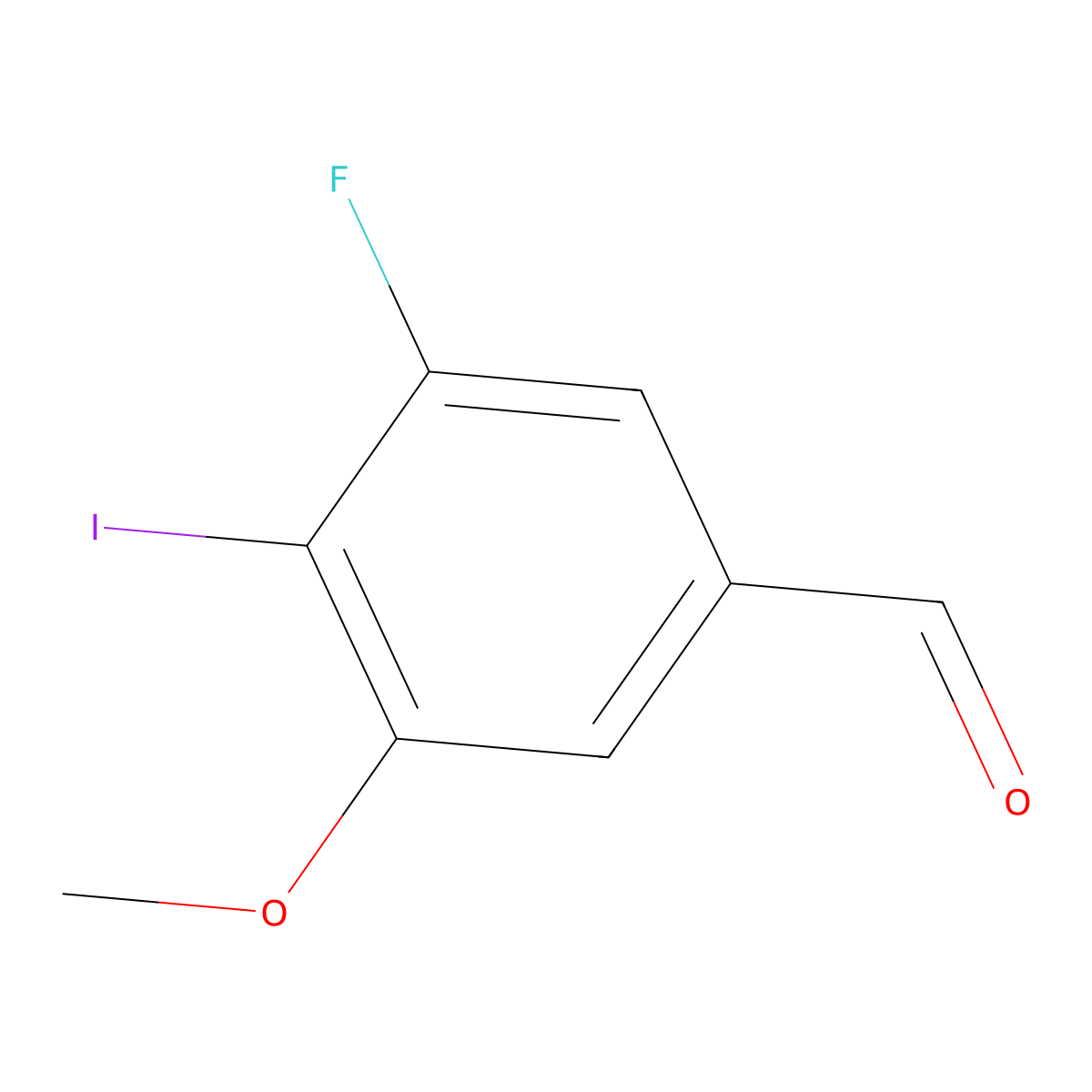 3-Fluoro-4-iodo-5-methoxybenZaldehyde molecular structure, CAS 2090466-30-9