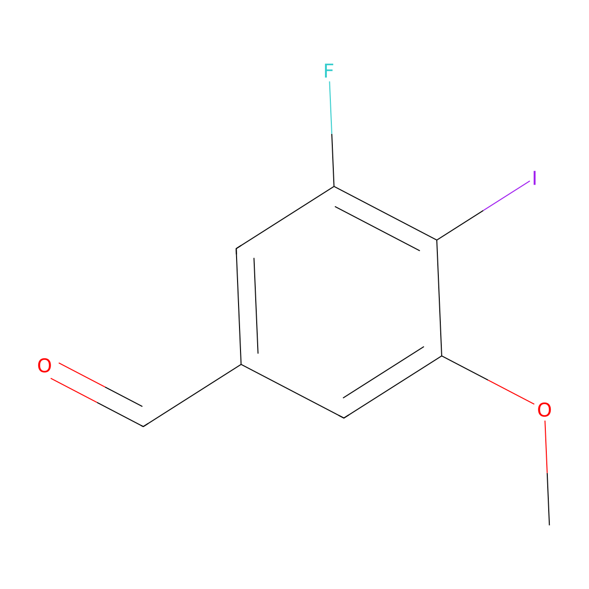 3-Fluoro-4-iodo-5-methoxybenZaldehyde molecular structure, CAS 2090466-30-9