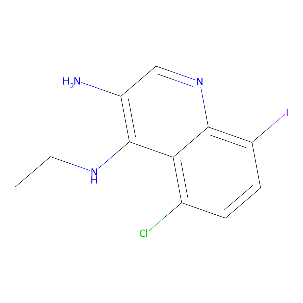 5-Chloro-N4-ethyl-8-iodoquinoline-3,4-diamine molecular structure, CAS 2090467-56-2