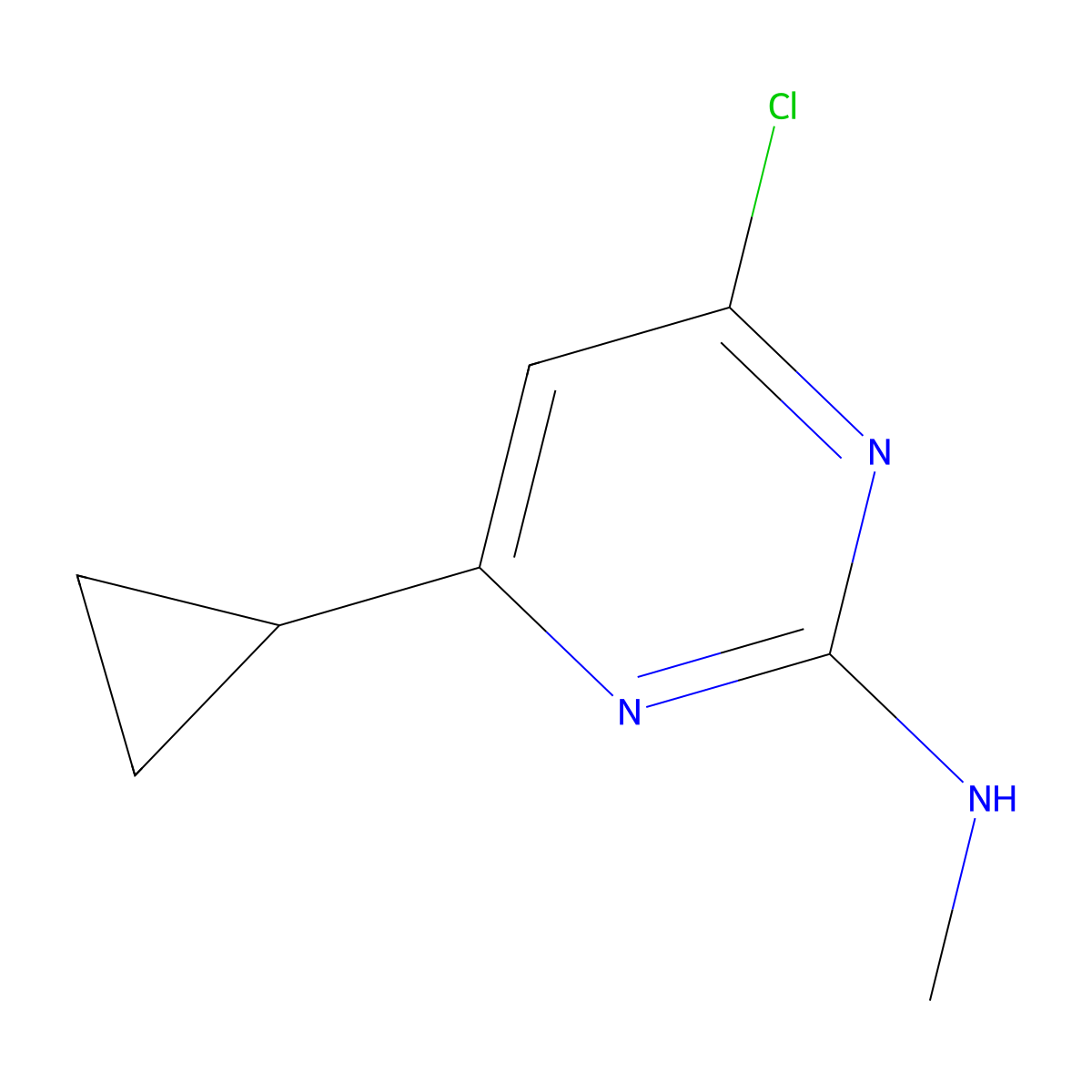 4-Chloro-6-cyclopropyl-N-methylpyrimidin-2-amine molecular structure, CAS 2090467-66-4
