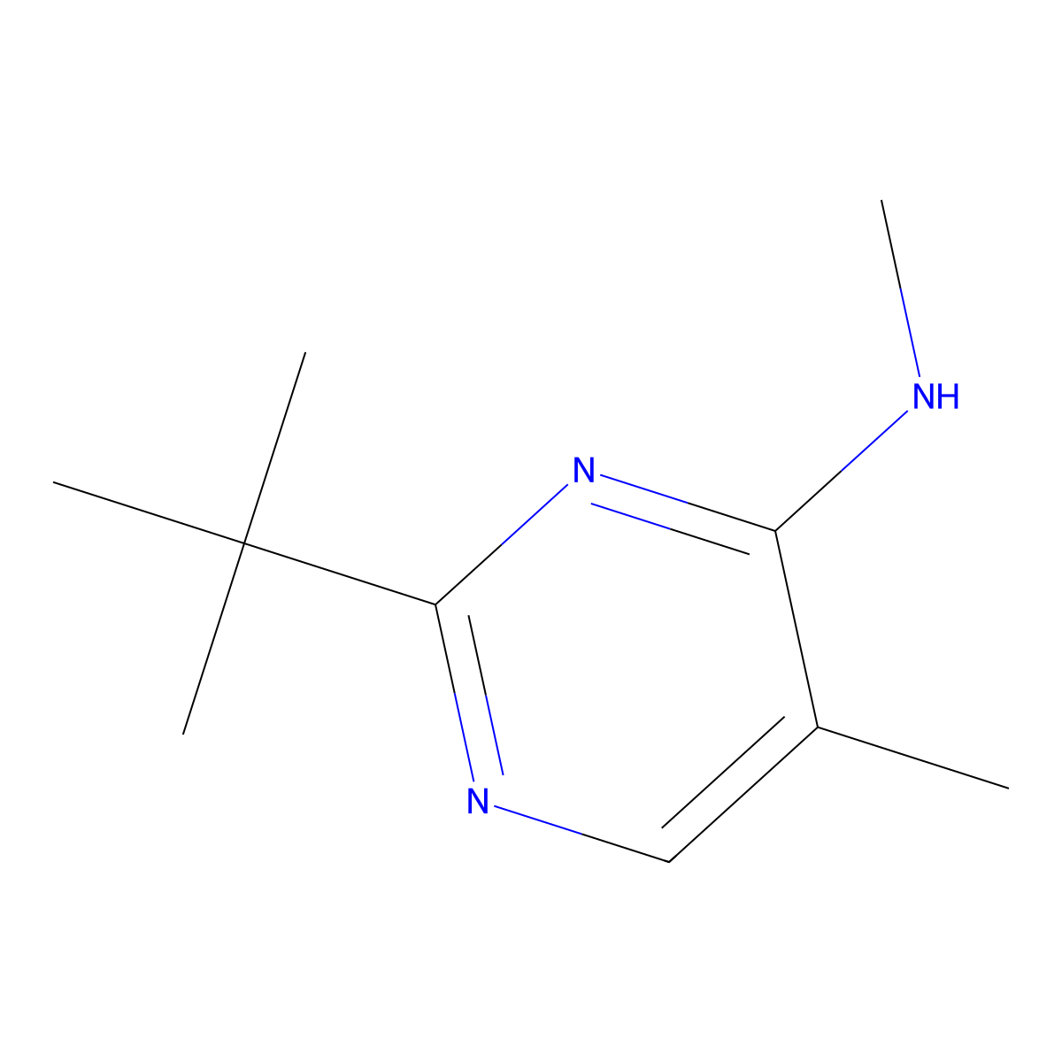 2-tert-Butyl-N,5-dimethylpyrimidin-4-amine molecular structure, CAS 2090467-95-9