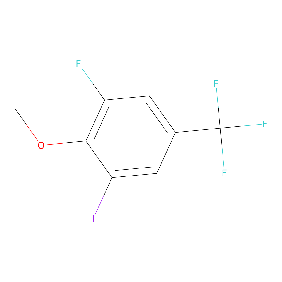 1-Fluoro-3-iodo-2-methoxy-5-(trifluoromethyl)benzene molecular structure, CAS 2090468-08-7