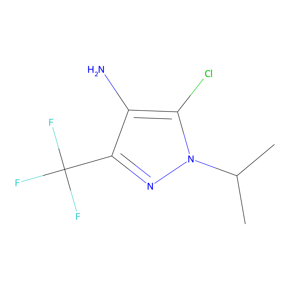 5-Chloro-1-(propan-2-yl)-3-(trifluoromethyl)-1H-pyrazol-4-amine molecular structure, CAS 2090468-12-3