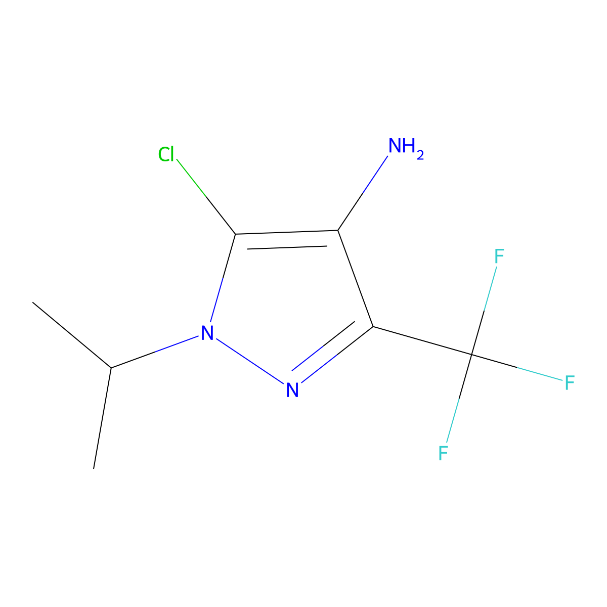 5-Chloro-1-(propan-2-yl)-3-(trifluoromethyl)-1H-pyrazol-4-amine molecular structure, CAS 2090468-12-3