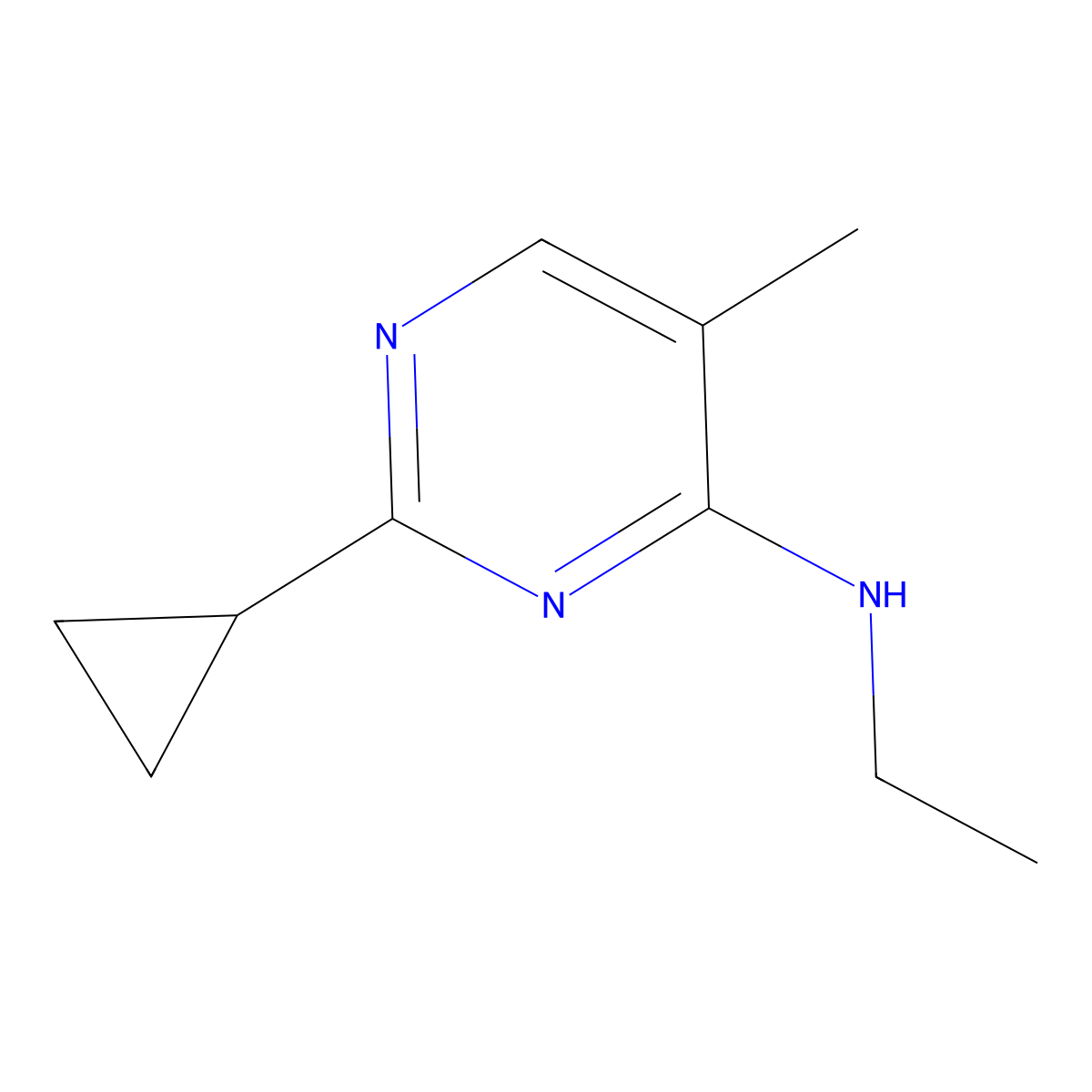 2-Cyclopropyl-N-ethyl-5-methylpyrimidin-4-amine molecular structure, CAS 2090469-20-6