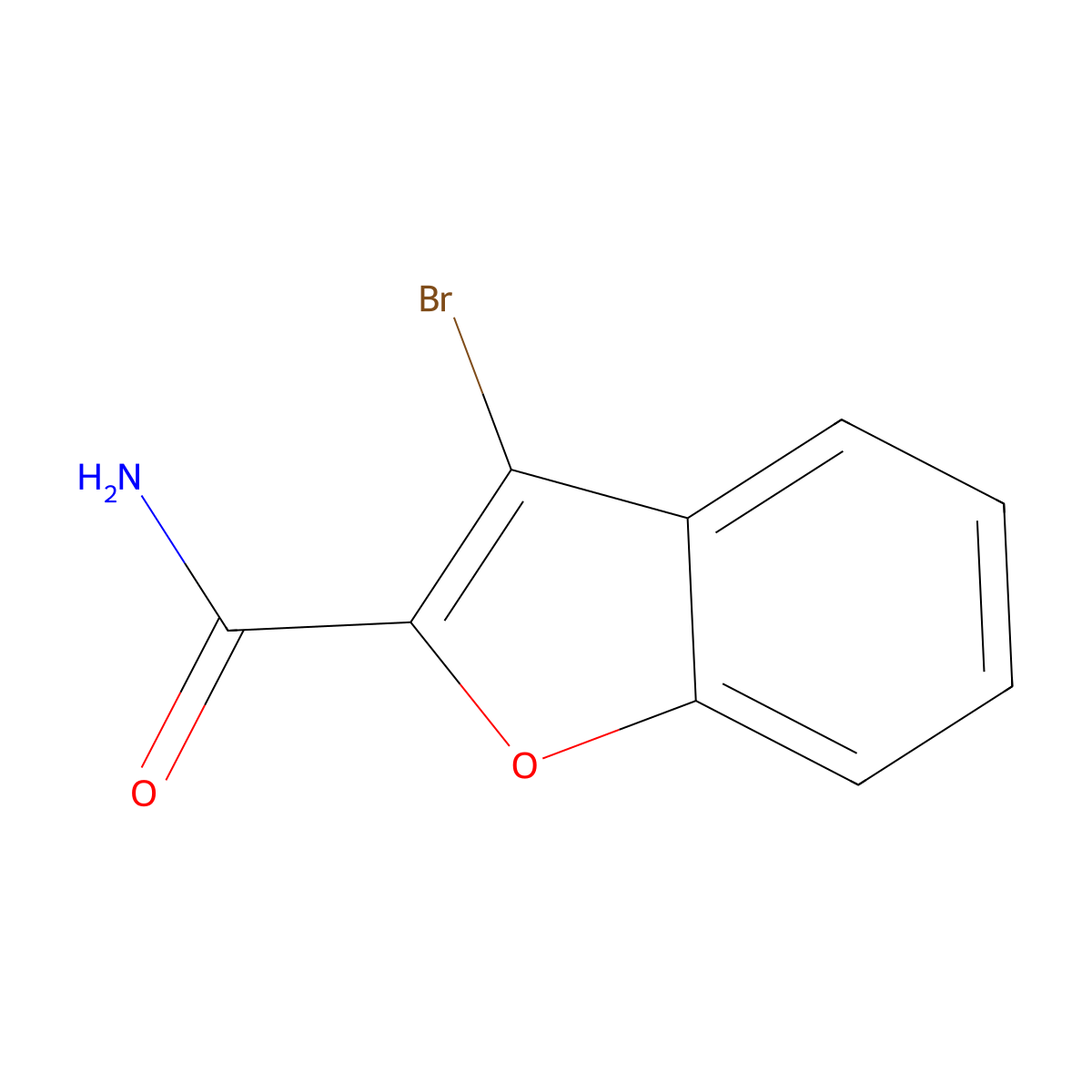 3-Bromo-1-benzofuran-2-carboxamide molecular structure, CAS 2090469-43-3