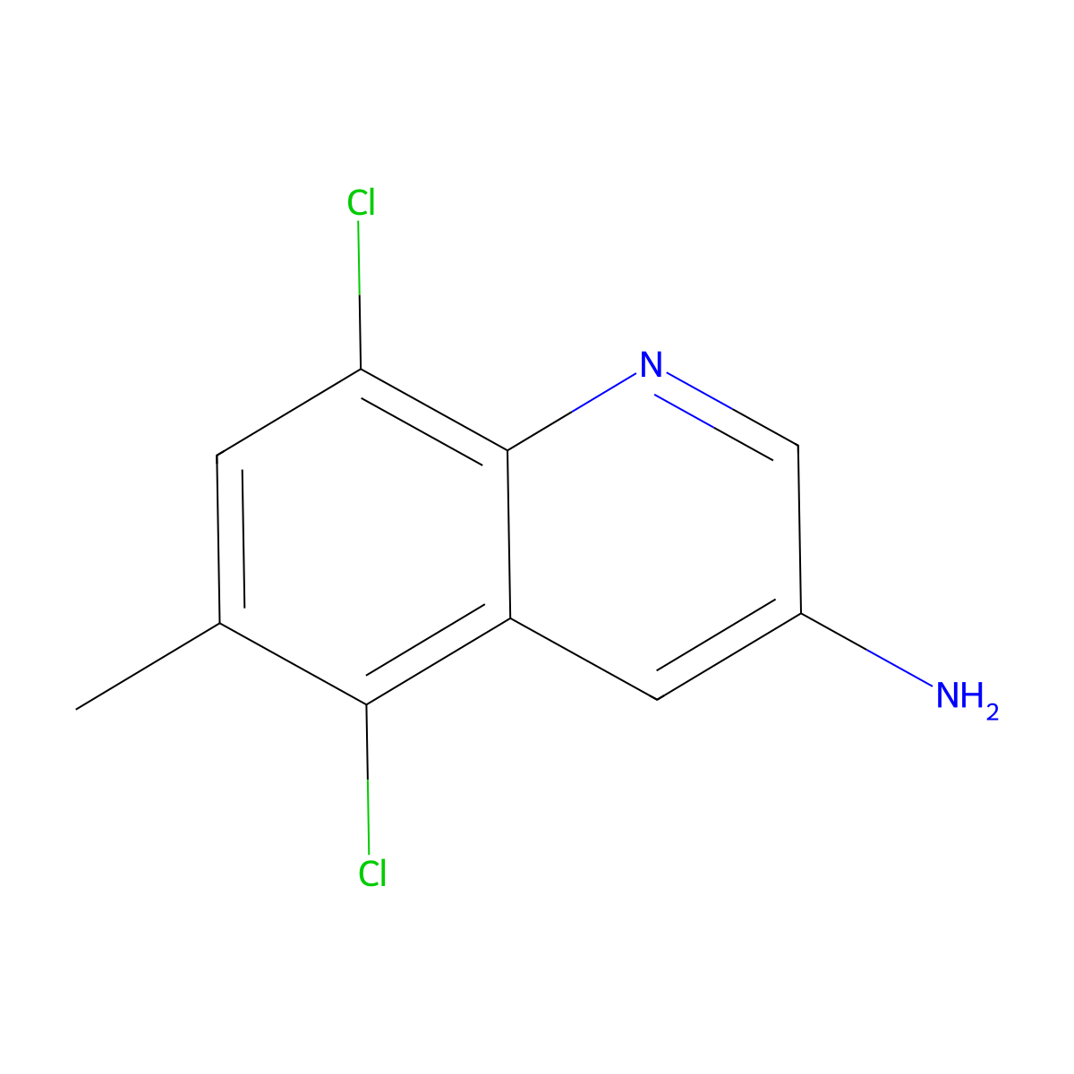 5,8-Dichloro-6-methylquinolin-3-amine molecular structure, CAS 2090469-47-7