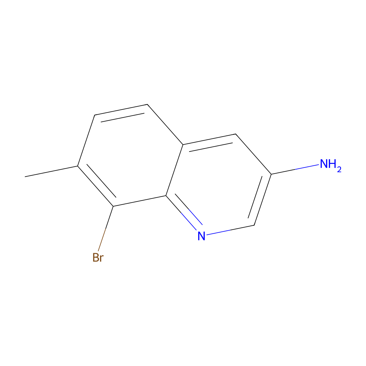 8-Bromo-7-methylquinolin-3-amine molecular structure, CAS 2090469-54-6