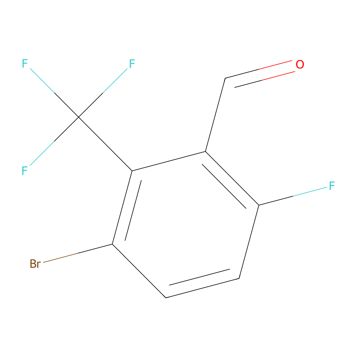 3-Bromo-6-fluoro-2-(trifluoromethyl)benzaldehyde molecular structure, CAS 2090471-20-6